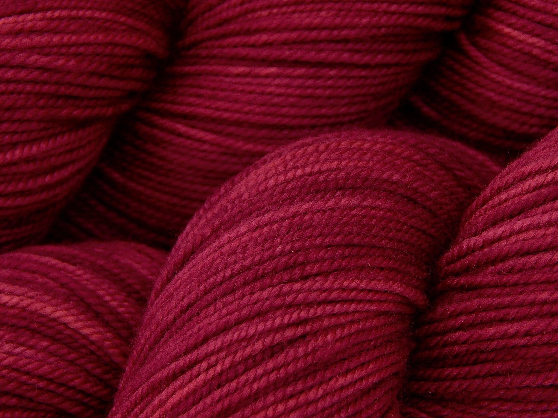 Hand Dyed Yarn, Sport Weight Superwash Merino Wool - Plumberry - Berry Red-Violet Indie Dyer Knitting Yarn, Semi Solid Heavier Sock Yarn