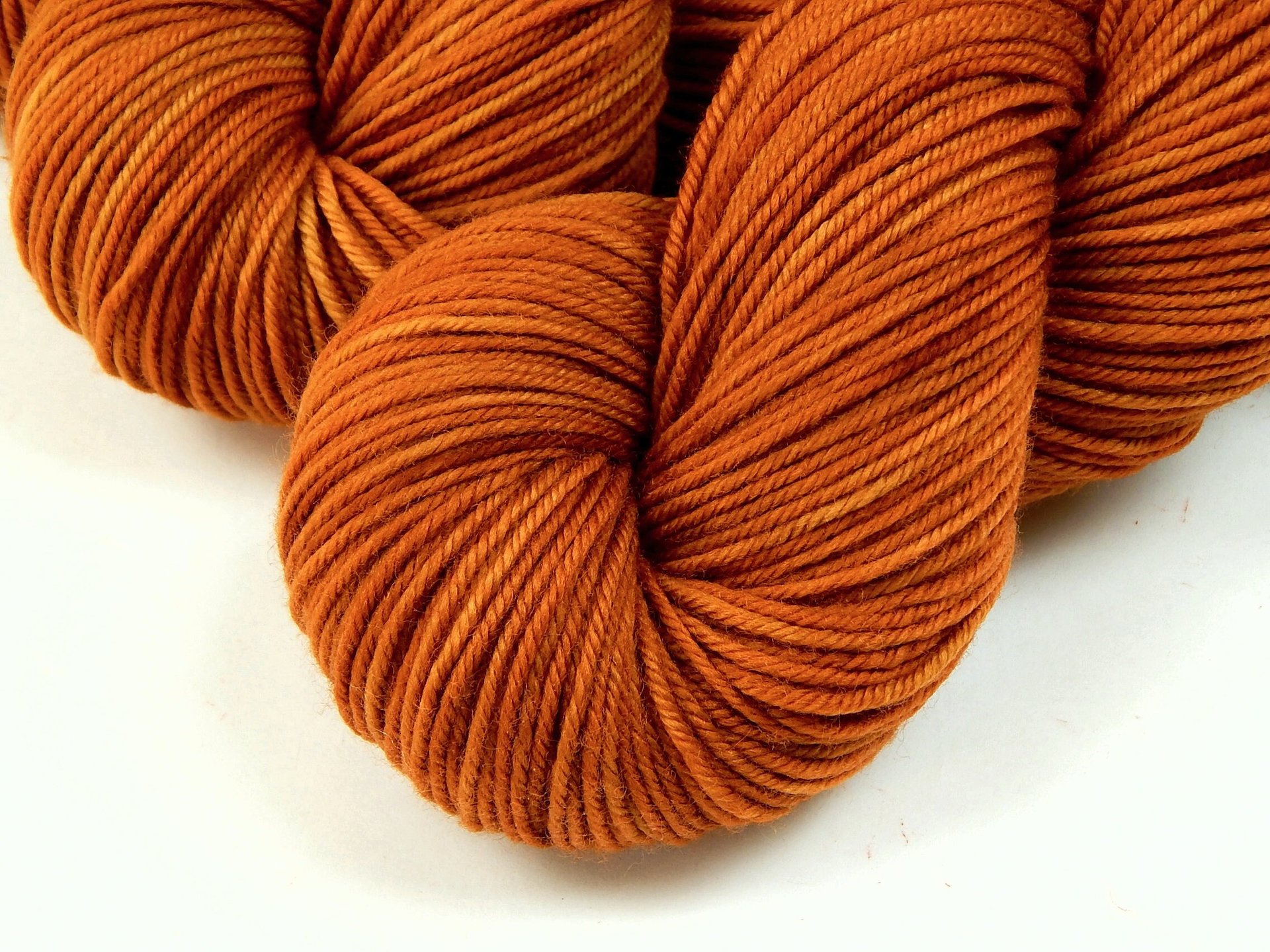 Hand Dyed DK Yarn, 100% Superwash Merino Wool - Copper - Orange Tonal Indie Dyer Yarn, Autumn Knitting Crochet Yarn
