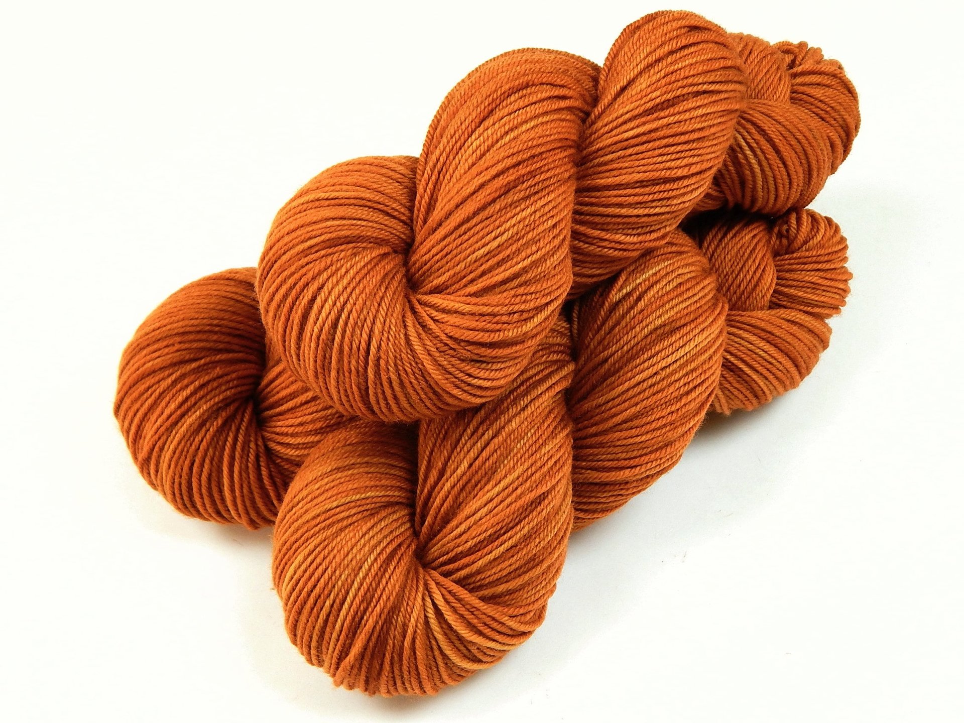 Hand Dyed DK Yarn, 100% Superwash Merino Wool - Copper - Orange Tonal Indie Dyer Yarn, Autumn Knitting Crochet Yarn