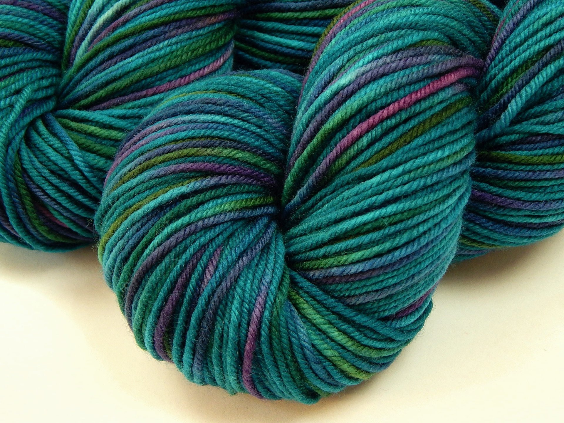 Hand Dyed Yarn, DK Weight Superwash Merino Wool - Aegean Multi - Indie Dyed Yarn, Blue Green Turquoise Knitting Yarn, Multicolor DK Yarn