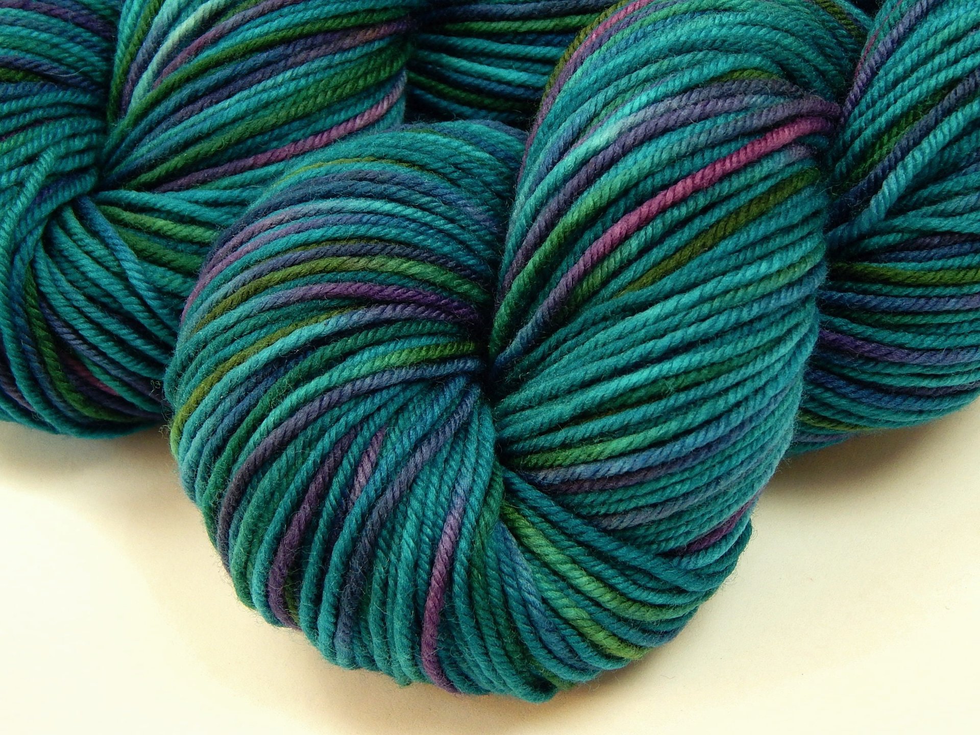 blue green teal dk merino superwash yarn — Dark Lake Fiber Art