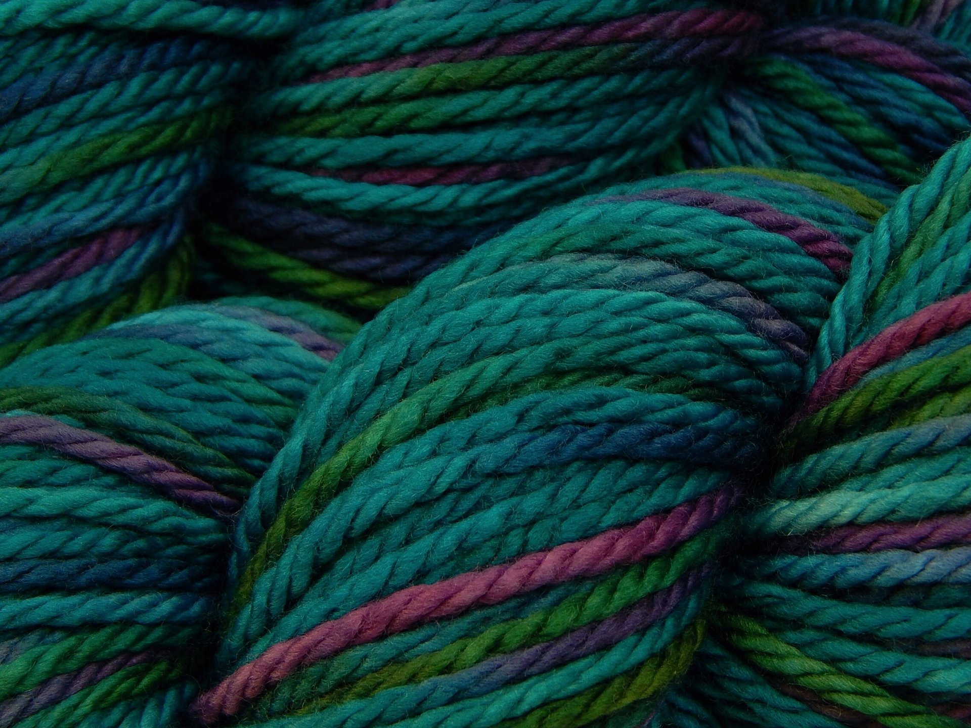 Hand Dyed Yarn, Bulky Weight Superwash Merino Wool - Aegean Multi - Indie Dyer Chunky Knitting Yarn, Turquoise Blue Green Multicolor