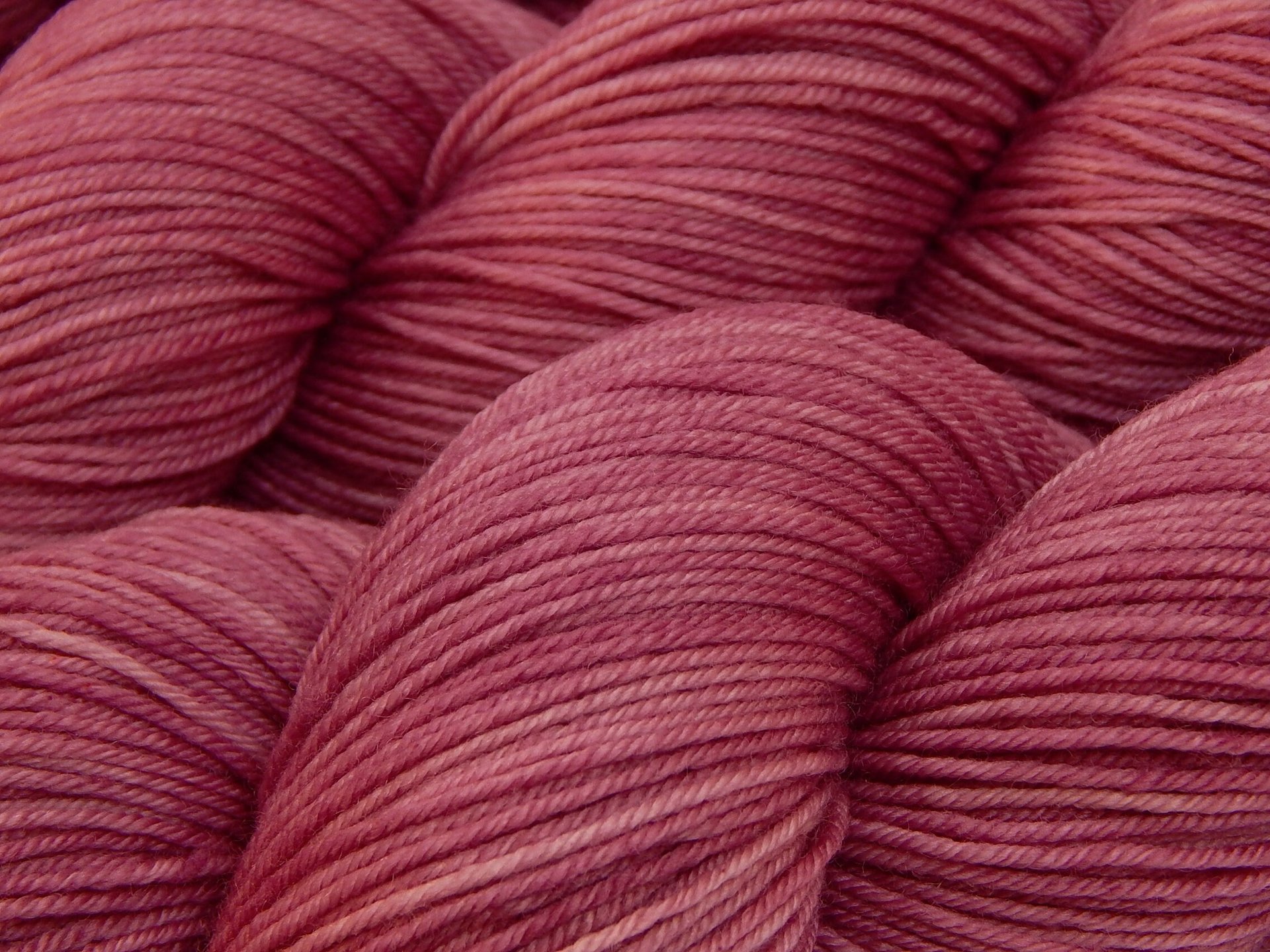 Hand Dyed Yarn, Sock Fingering Weight 4 Ply Superwash Merino Wool - Sorbet - Tonal Berry Knitting Yarn, Indie Dyer Mauve, Rose Pink Yarn