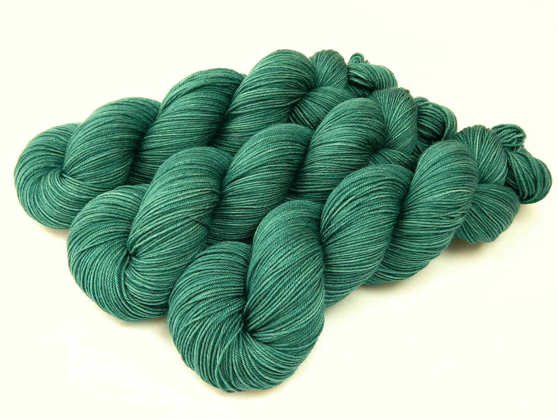 Hand Dyed Sock Yarn, Fingering Weight 4 Ply Superwash Merino Wool - Bluegrass (Darker) - Indie Dyed Knitting Yarn, Tonal Teal Blue Green