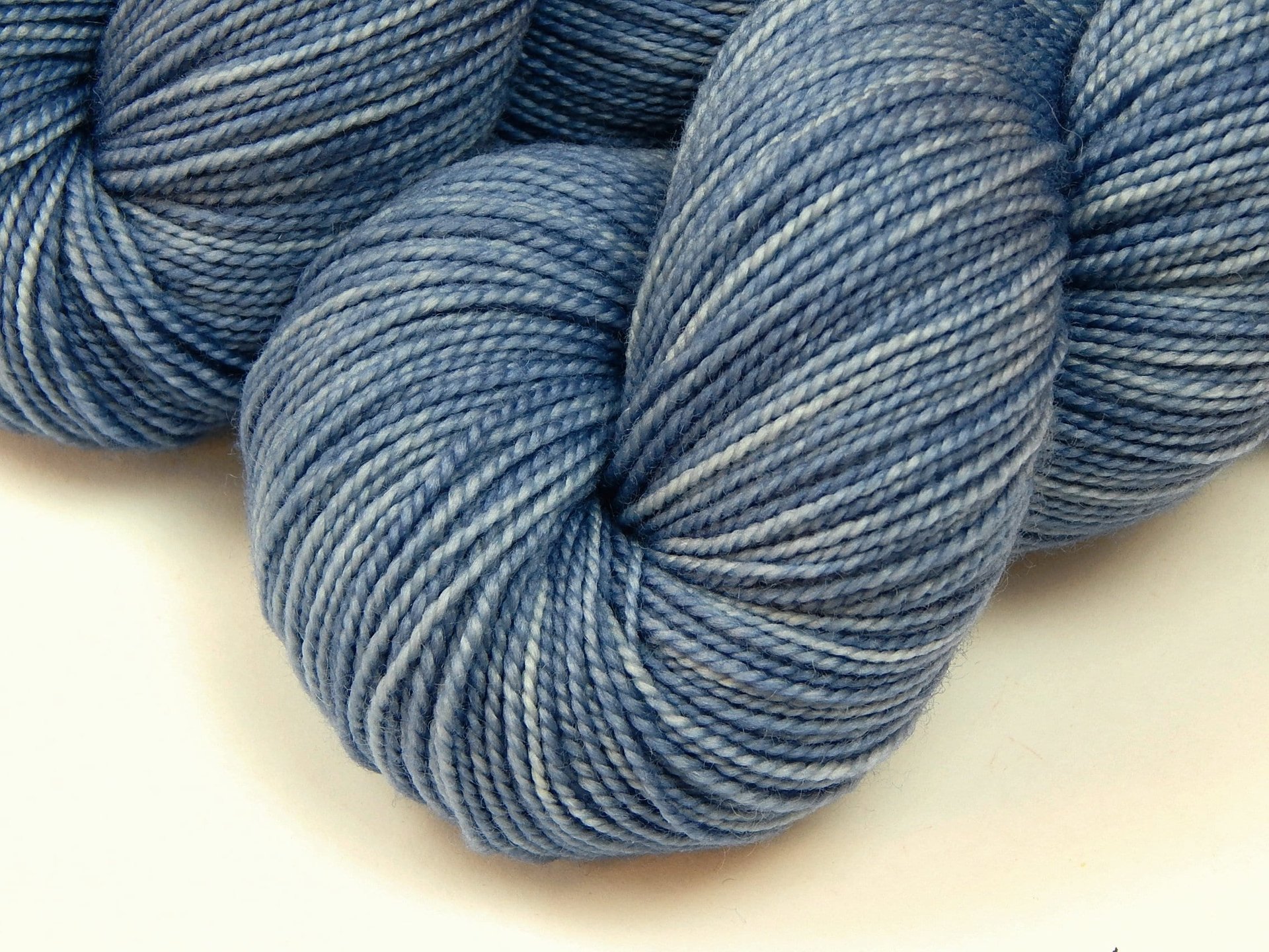 Hand Dyed Sock Yarn, Fingering Weight Superwash 100% Merino Wool - Bluebird - Knitting Weaving Yarn by Indie Dyer, Tonal Medium Blue