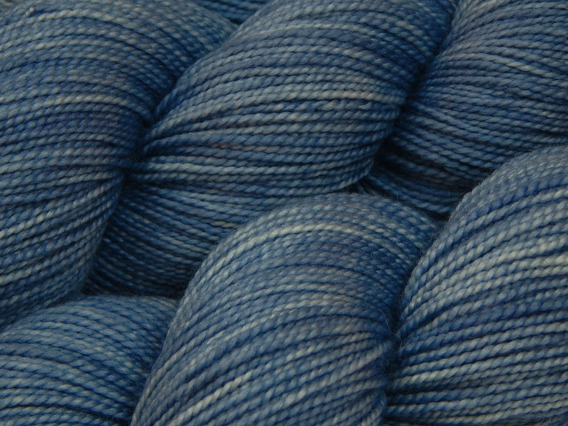 Hand Dyed Sock Yarn, Fingering Weight Superwash 100% Merino Wool - Bluebird - Knitting Weaving Yarn by Indie Dyer, Tonal Medium Blue