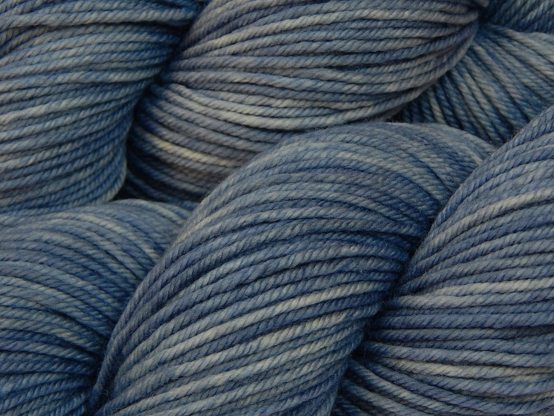 Hand Dyed Yarn, DK Weight Superwash Merino Wool - Bluebird - Soft Washable Medium Blue Indie Dyer Yarn, Tonal Yarn for Knitting Crochet