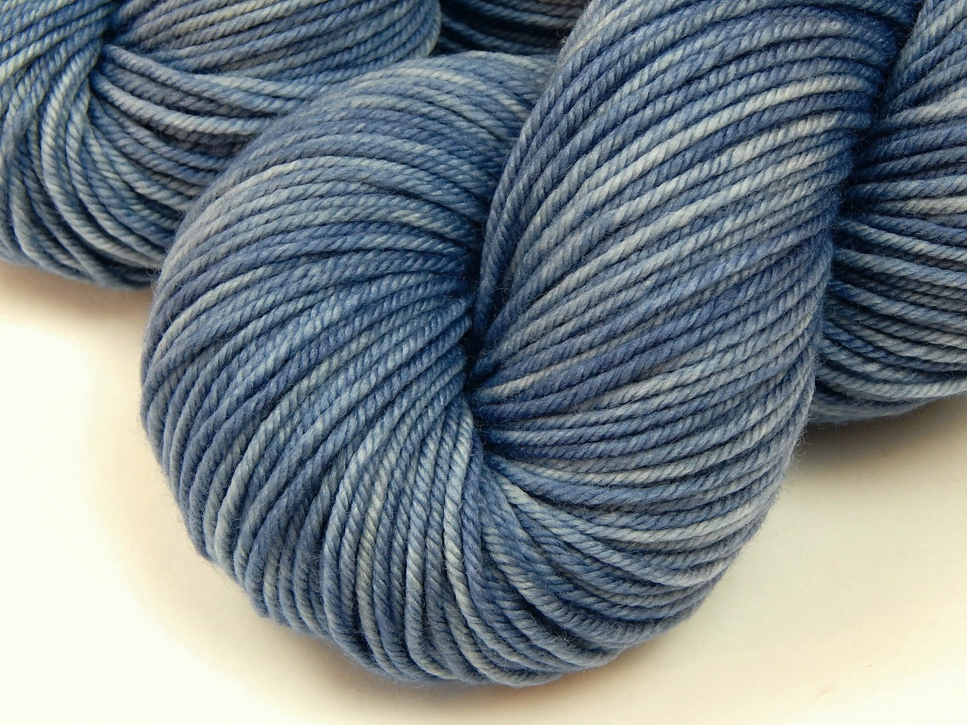 Hand Dyed Yarn, DK Weight Superwash Merino Wool - Bluebird - Soft Washable Medium Blue Indie Dyer Yarn, Tonal Yarn for Knitting Crochet