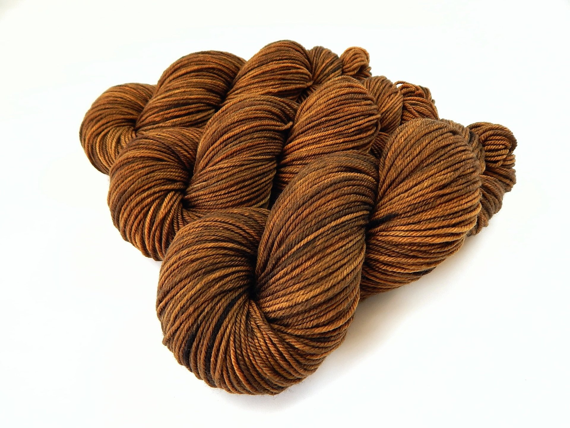 Hand Dyed Yarn, DK Weight Superwash Merino Wool - Hazelnut - Indie Dyed Yarn, Warm Brown Tonal Wool Yarn, Semi Solid Knitting Yarn