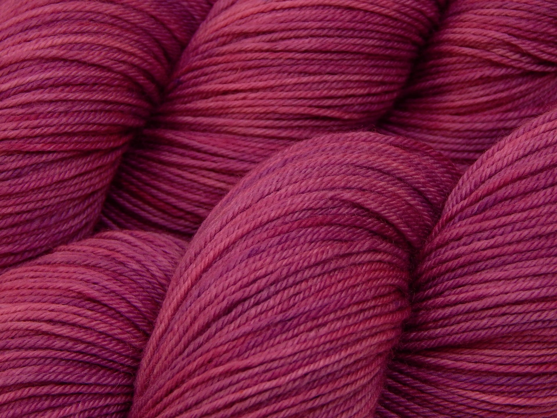 Hand Dyed Yarn, Sock Fingering Weight 4 Ply Superwash Merino Wool - Orchid - Deep Magenta Tonal Knitting Yarn, Bright Saturated Sock Yarn