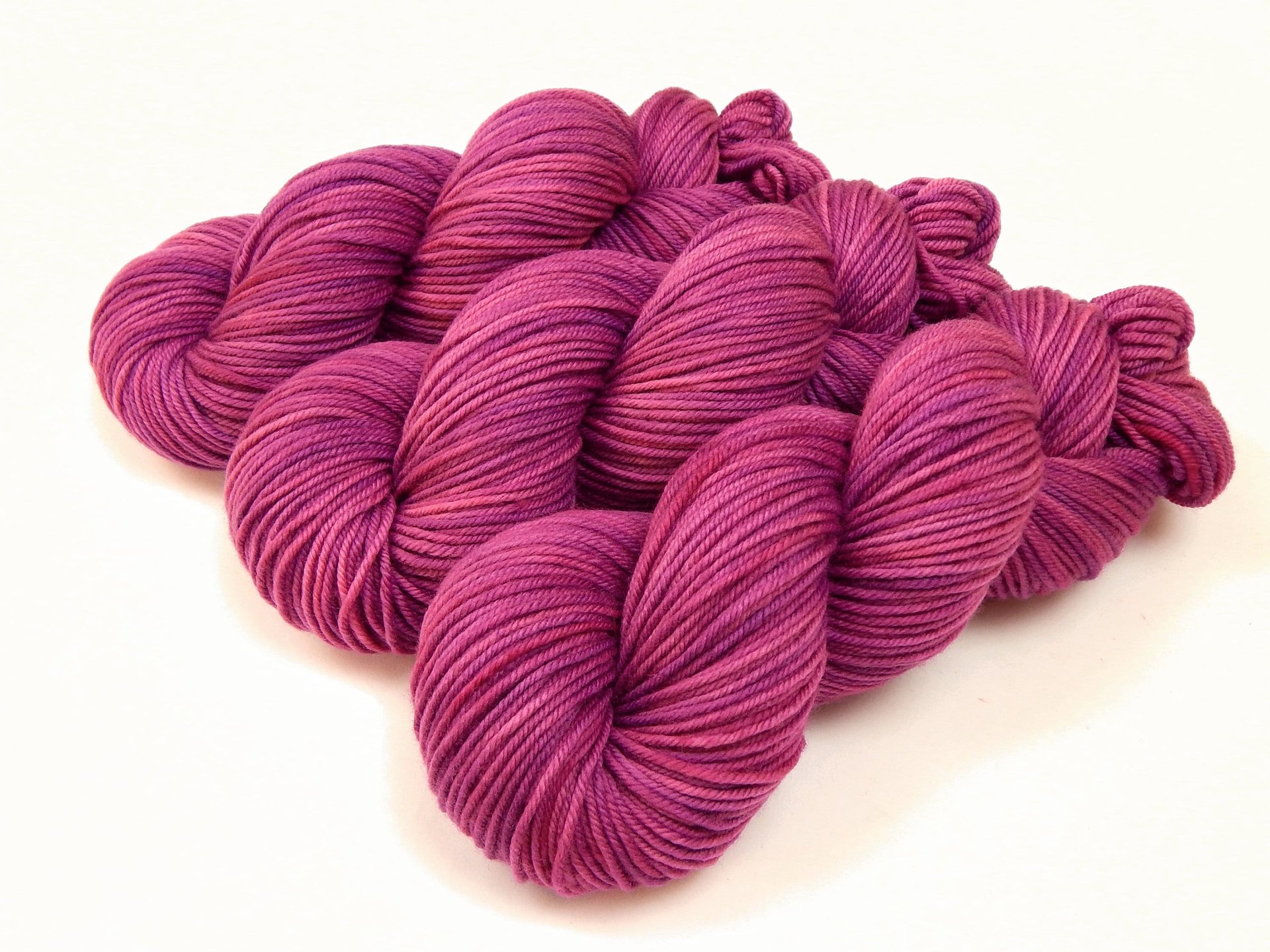 Hand Dyed Yarn, DK Weight Superwash Merino Wool - Orchid - Indie Dyer Yarn, Vibrant Tonal Magenta Purple, Crochet Knitting Supply