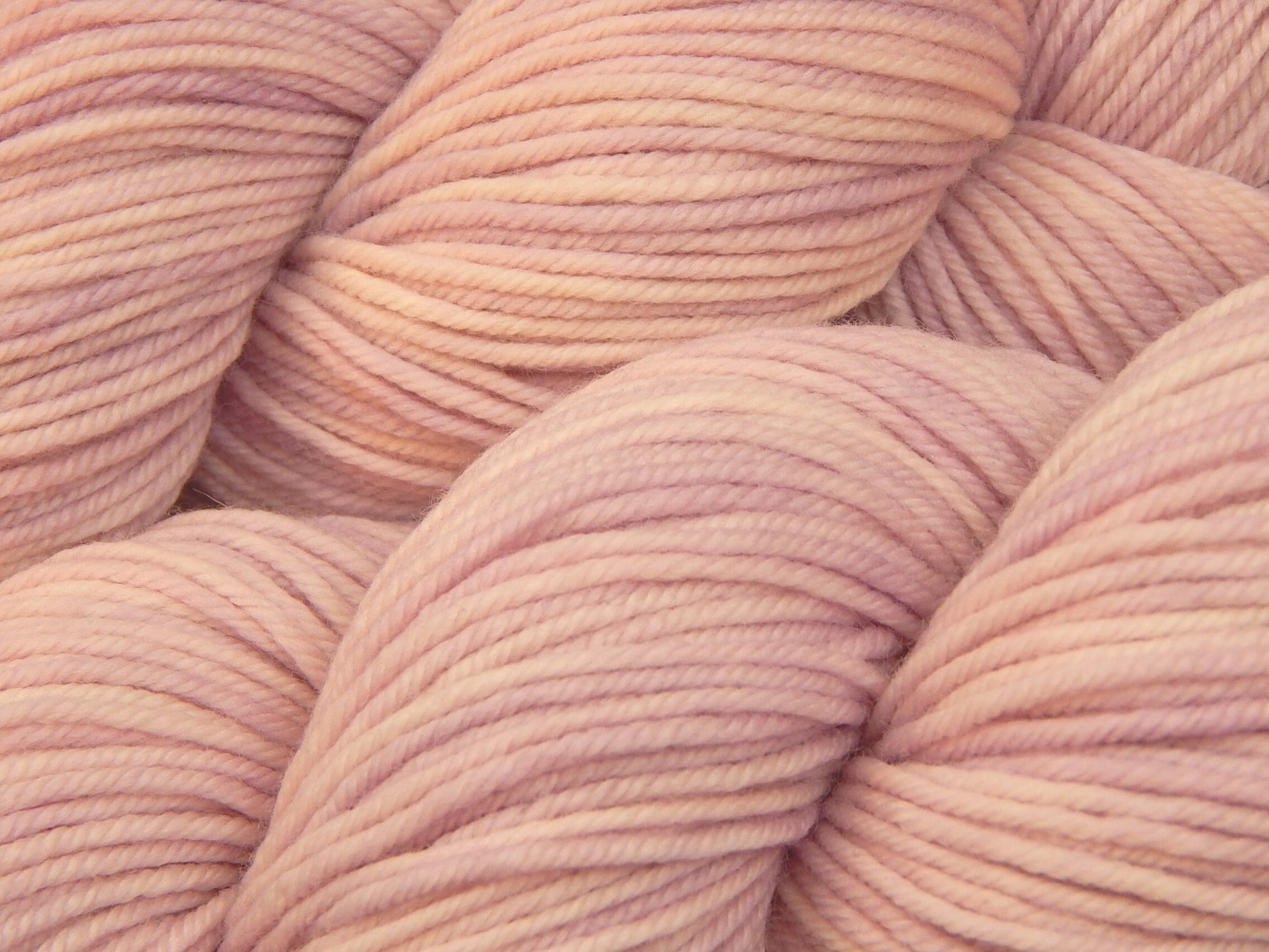 Hand Dyed Yarn, DK Weight Superwash Merino Wool - Petal - Indie Dyed Yarn, Tonal Pale Pink Crochet Yarn, Knitting Supply, Ready to Ship