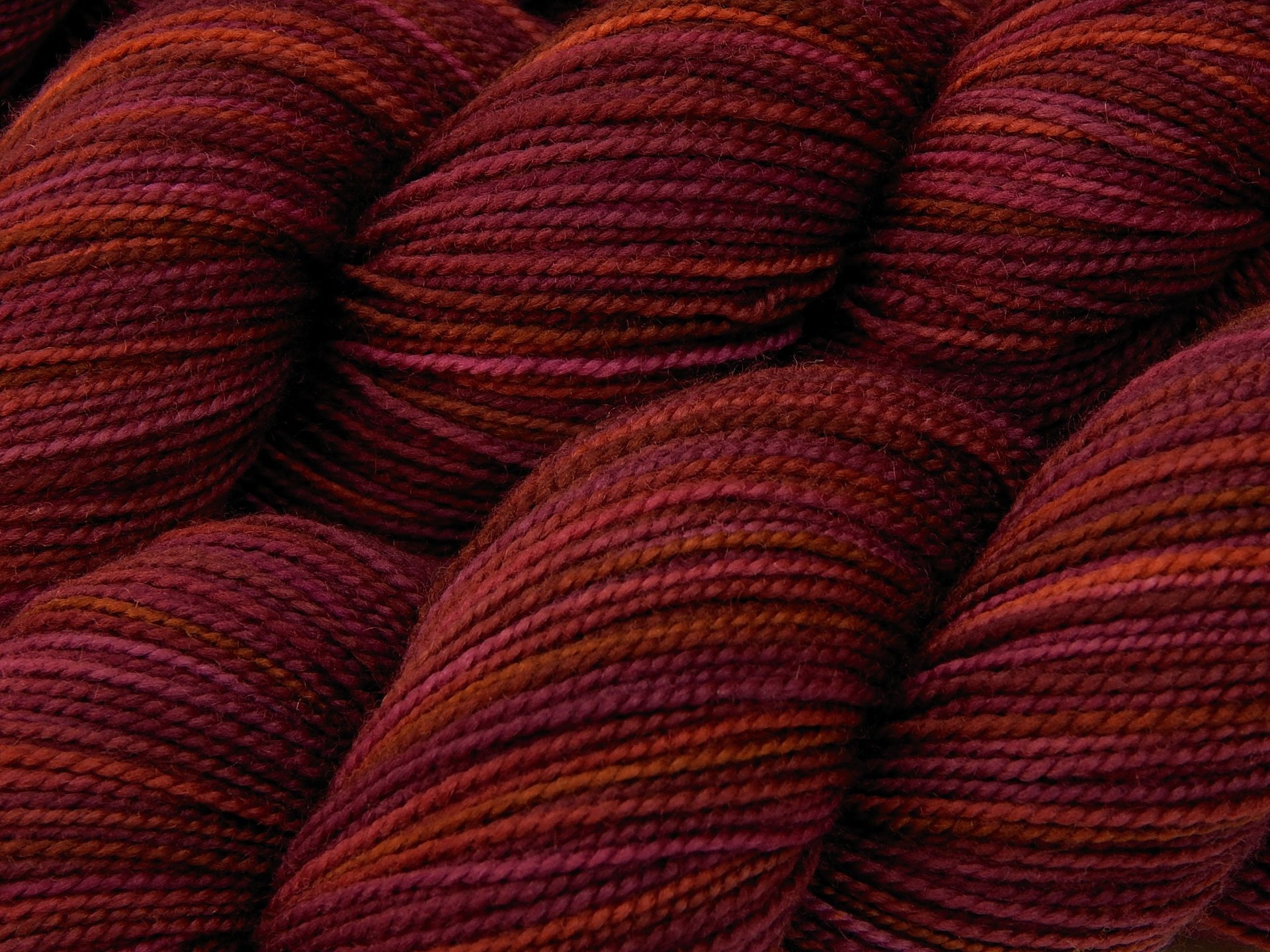 Hand Dyed Sock Yarn, Fingering Weight 100% Superwash Merino Wool - Merlot Multi - Indie Dyed Knitting Yarn, Burgundy Deep Red Hand Dyed Yarn