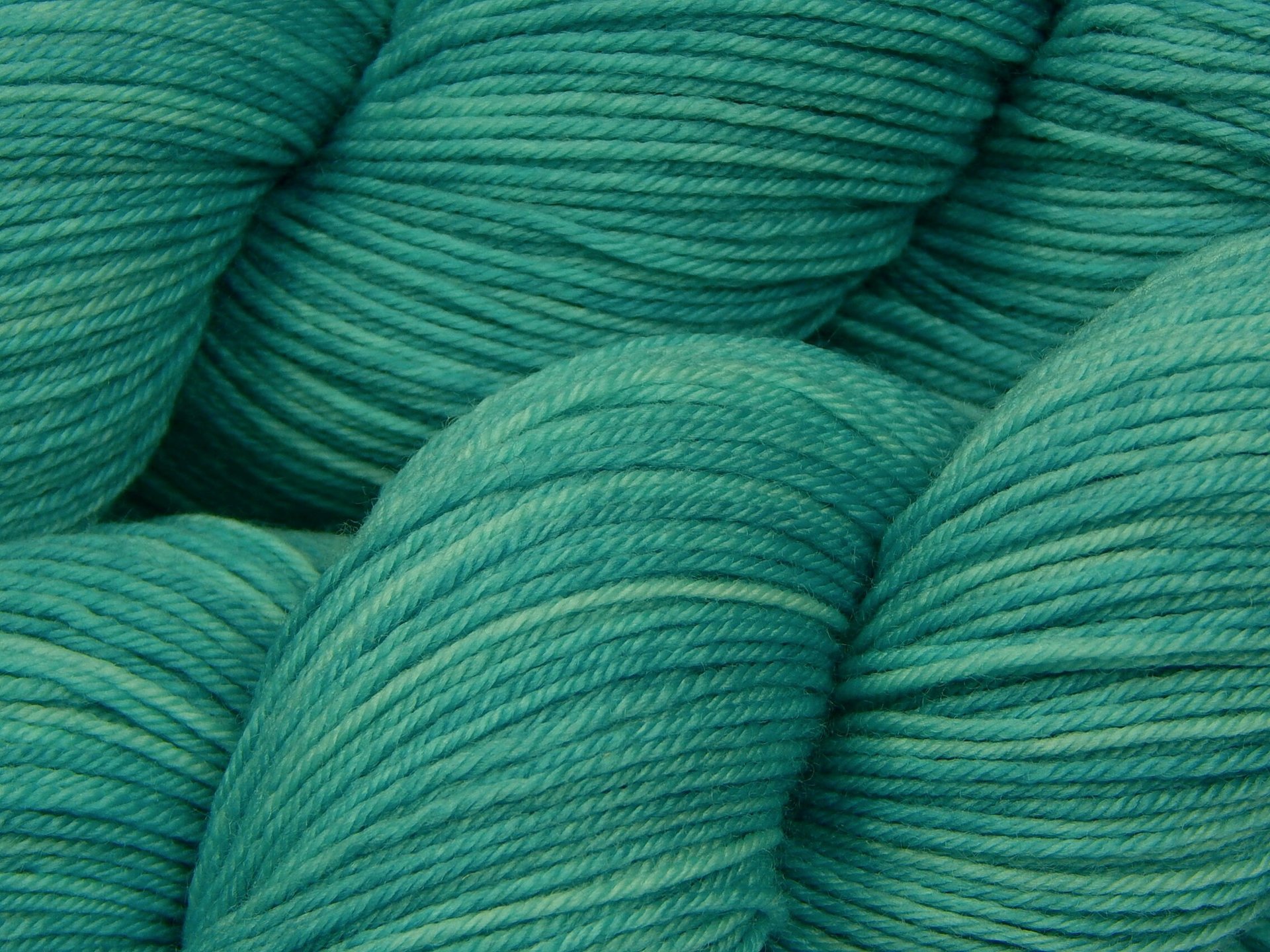 Hand Dyed Yarn, Fingering Sock Weight 4 Ply Superwash Merino Wool - Pool - Tonal Soft Turquoise Knitting Yarn, Blue Green Aqua Sock Yarn