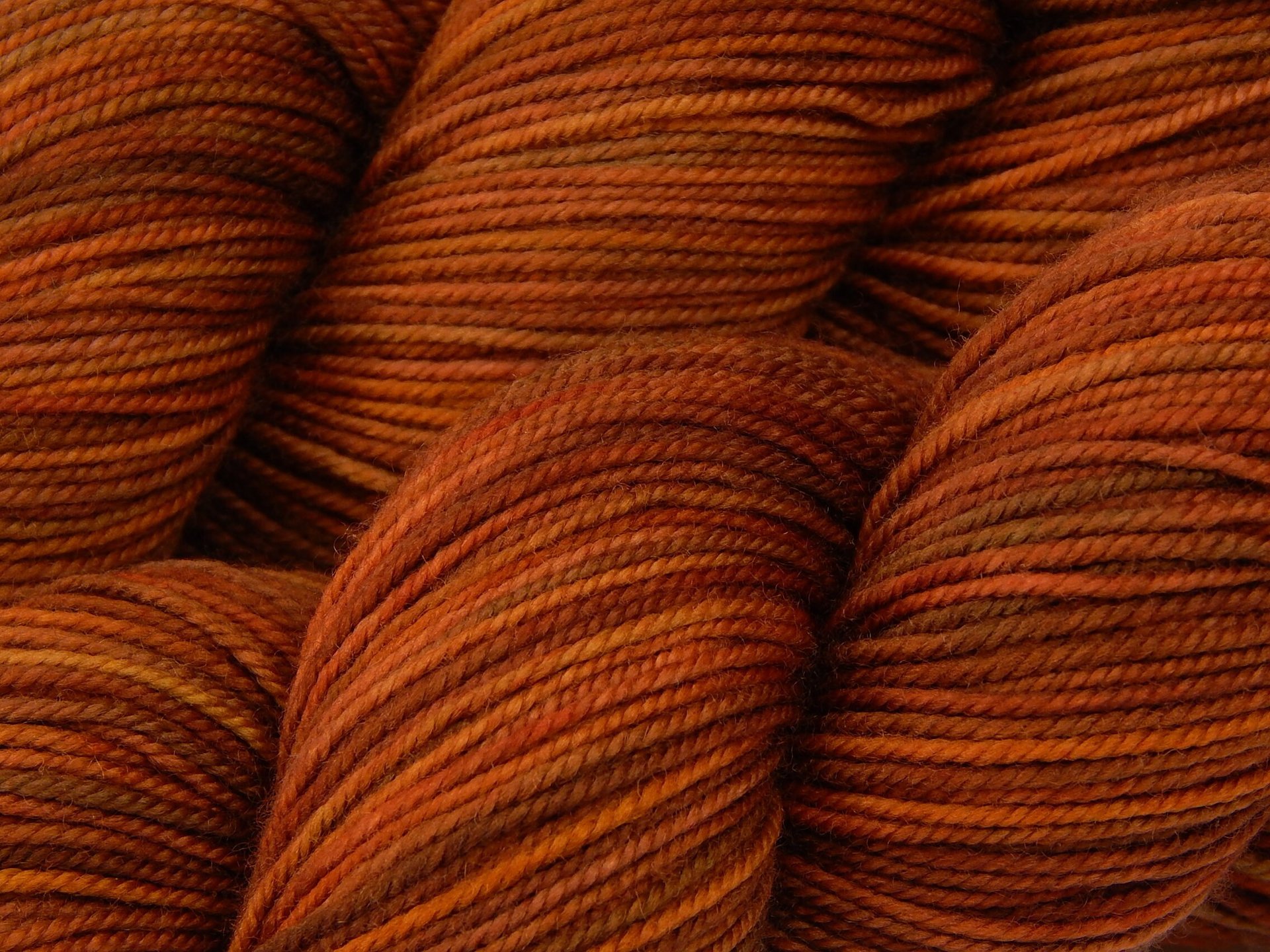 Hand Dyed Yarn, Sport Weight Superwash Merino Wool - Spice - Indie Dyed Knitting Yarn, Burnt Orange Rust Autumn Sock Yarn, Ready to Ship