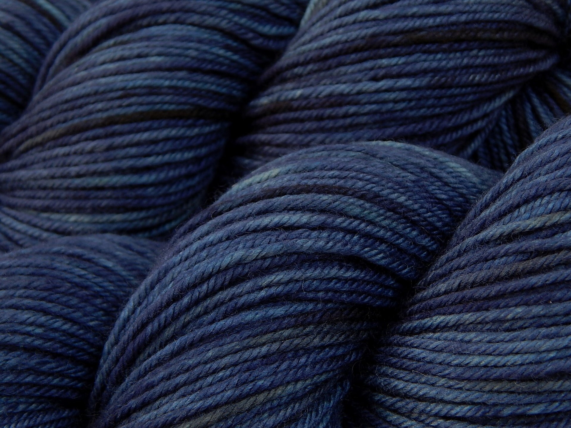 Hand Dyed Yarn, DK Weight Superwash Merino Wool - Ink Tonal - Soft Washable Navy Blue Indie Dyed Yarn, Wool Yarn for Knitting Crochet