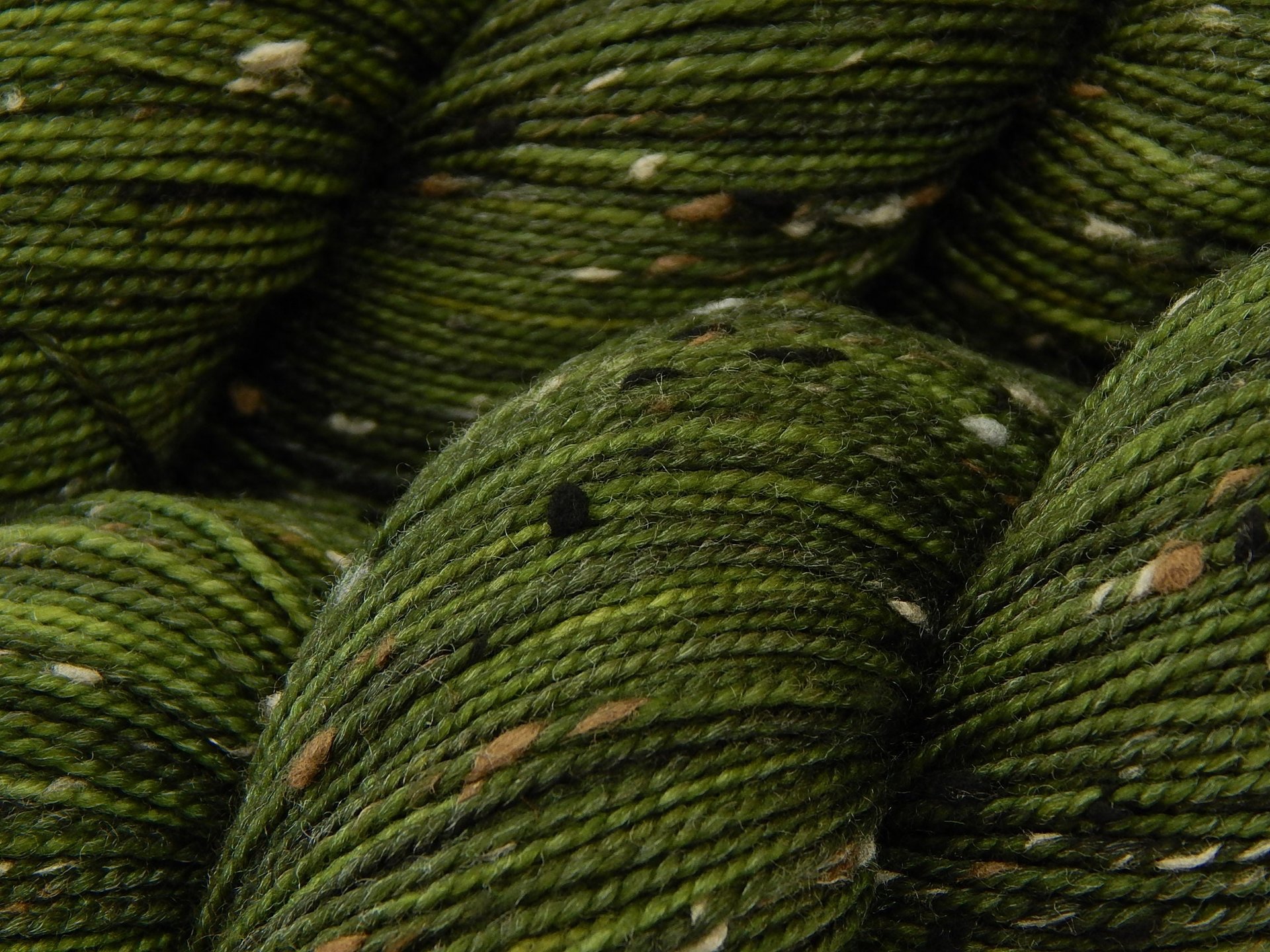 Hand Dyed Yarn, Tweed Fingering Sock Weight Superwash Merino Wool Nylon - Moss Tonal - Indie Dyer Knitting Yarn, Olive Green Tweedy Yarn