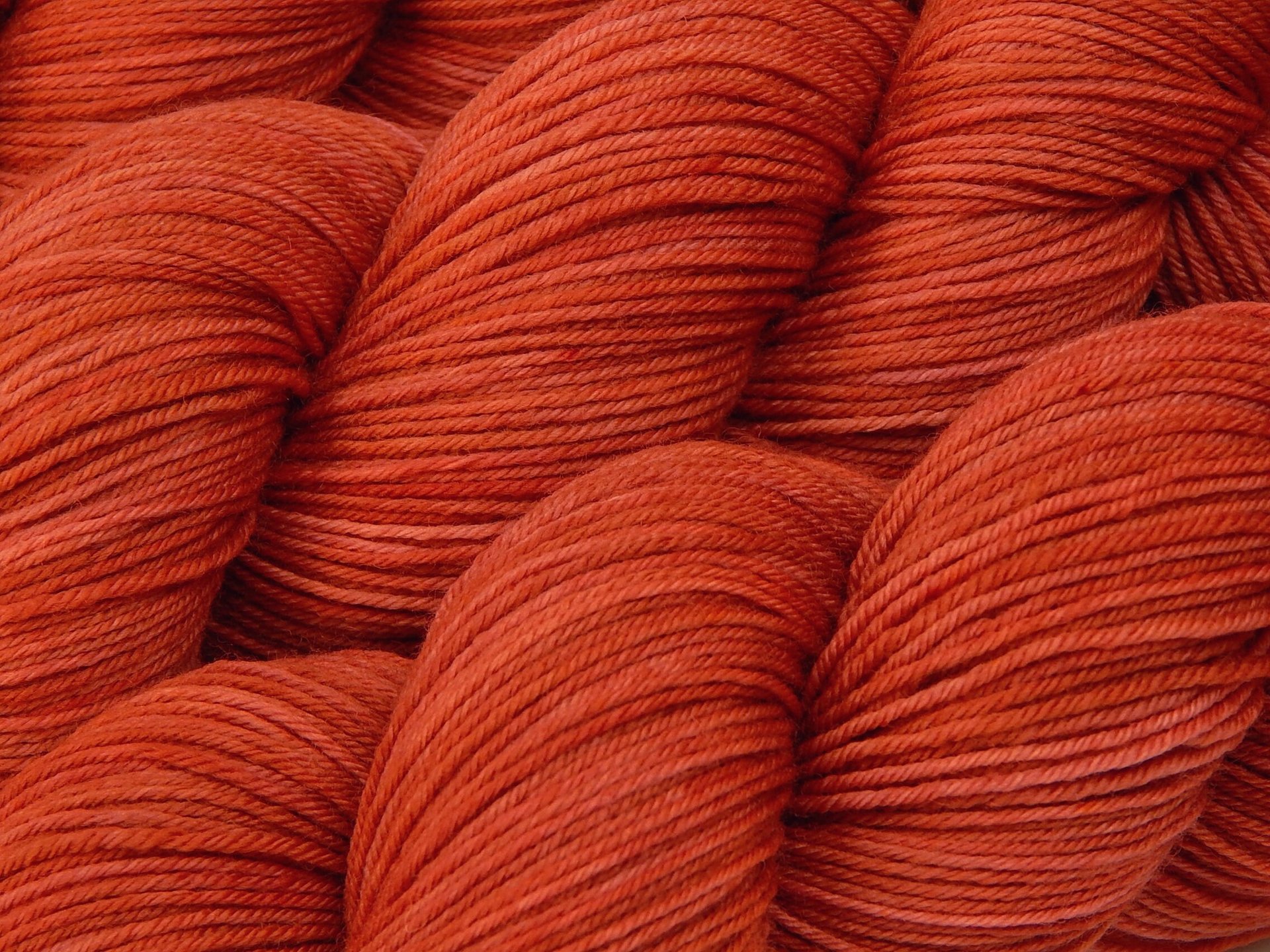 Hand Dyed Sock Yarn, Fingering Weight 4 Ply Superwash Merino Wool - Cinnabar - Indie Dyer Knitting Yarn, Tonal Tomato Red Hand Dyed Yarn