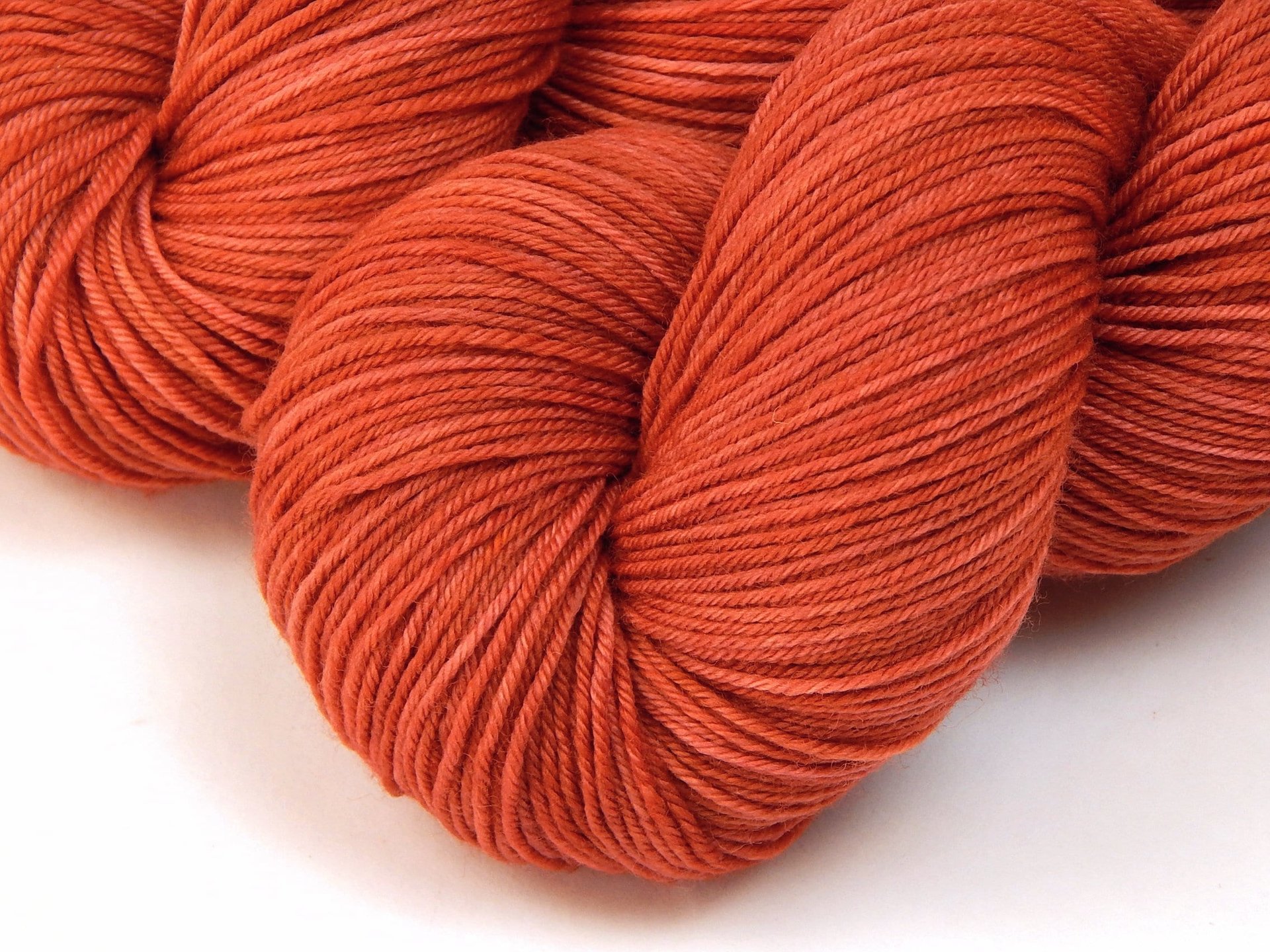 Hand Dyed Sock Yarn, Fingering Weight 4 Ply Superwash Merino Wool - Cinnabar - Indie Dyer Knitting Yarn, Tonal Tomato Red Hand Dyed Yarn