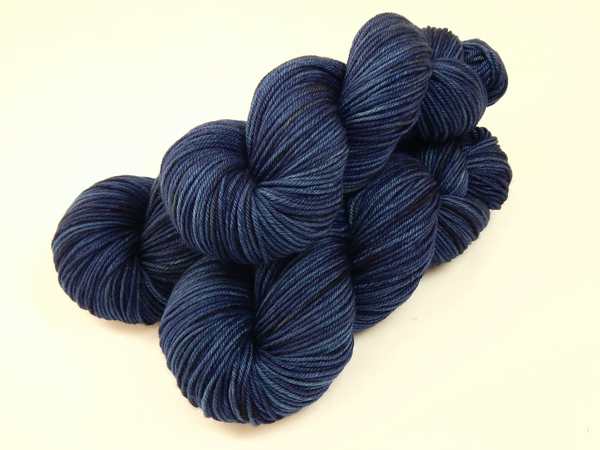 Hand Dyed Yarn, DK Weight Superwash Merino Wool - Ink Tonal - Soft Washable Navy Blue Indie Dyed Yarn, Wool Yarn for Knitting Crochet