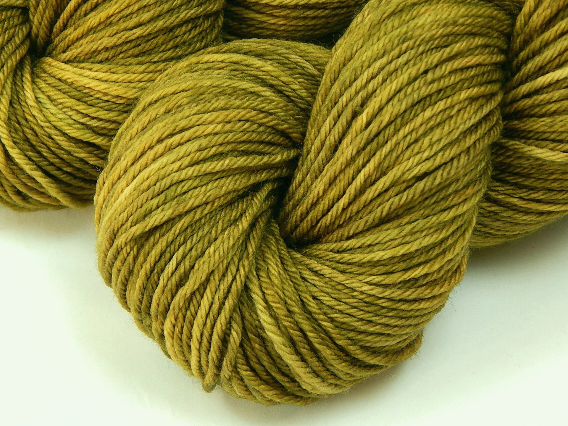 Hand Dyed Yarn, Worsted Weight Superwash Merino Wool - Olive Oil Tonal - Indie Dyer Knitting Yarn, Soft Washable Greenish Gold Crochet Yarn