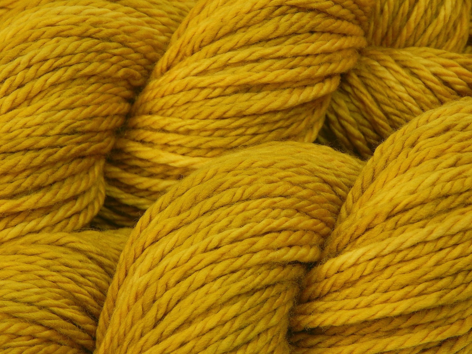 Hand Dyed Yarn, Bulky Weight Superwash Merino Wool - Honey Mustard - Thick Chunky Knitting Yarn, Tonal Yellow Gold Bulky Yarn