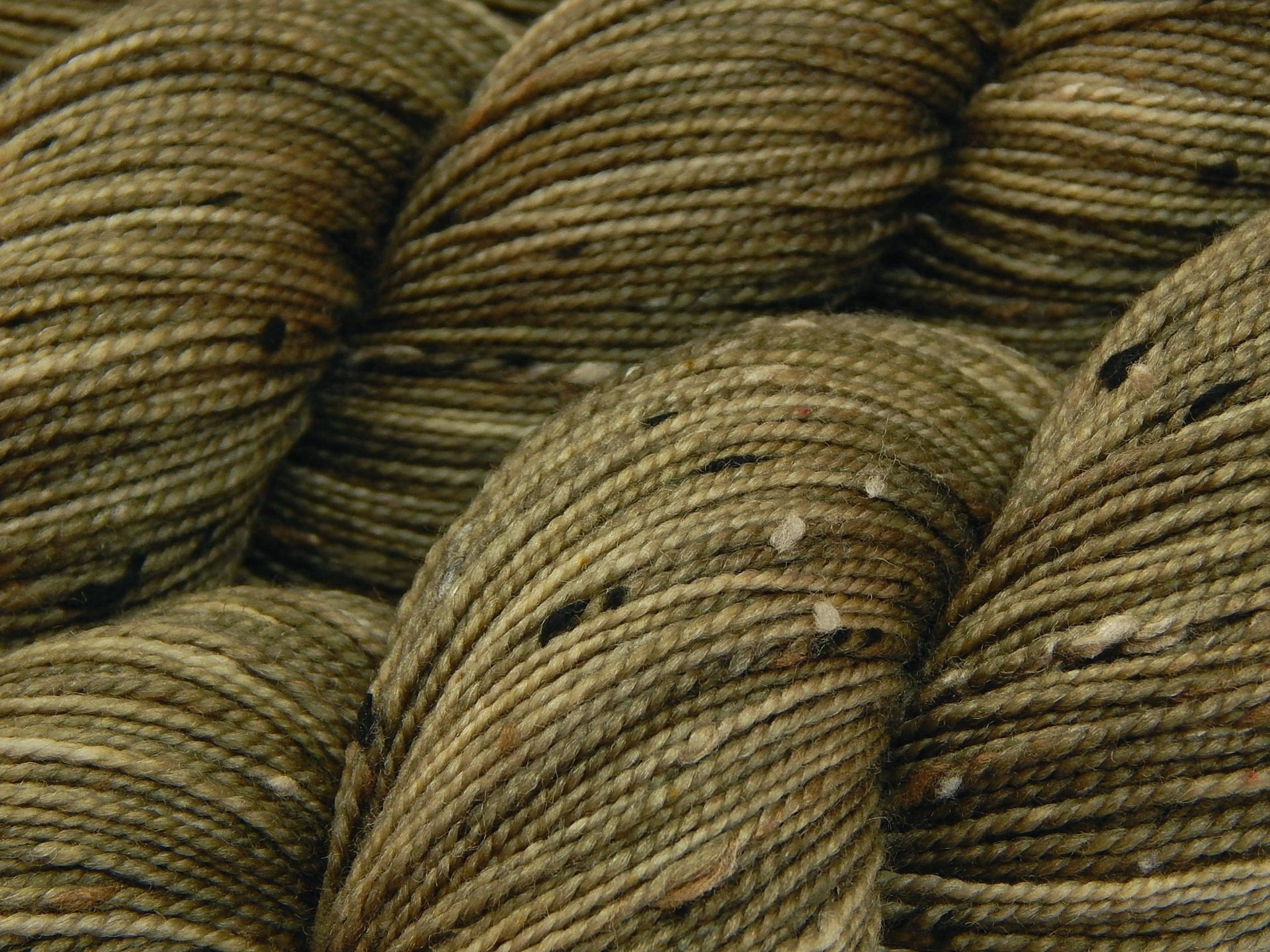 Hand Dyed Yarn, Tweed Fingering Sock Weight Superwash Merino Wool Nylon - Driftwood - Indie Dyer Knitting Yarn, Khaki Tan Tweedy Yarn