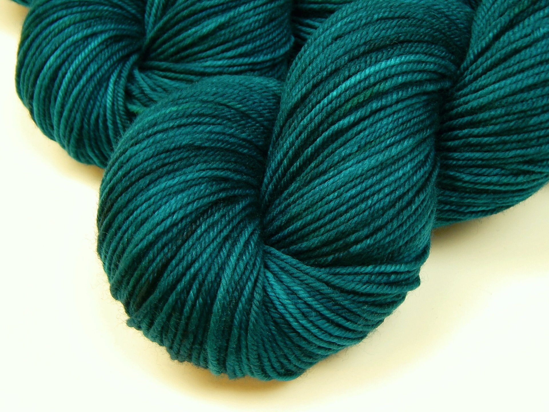 Hand Dyed Yarn, DK Weight Superwash Merino Wool - Deep Sea Tonal - Teal Indie Dyer Yarn, Vibrant Saturated Blue Green Knitting Crochet Yarn