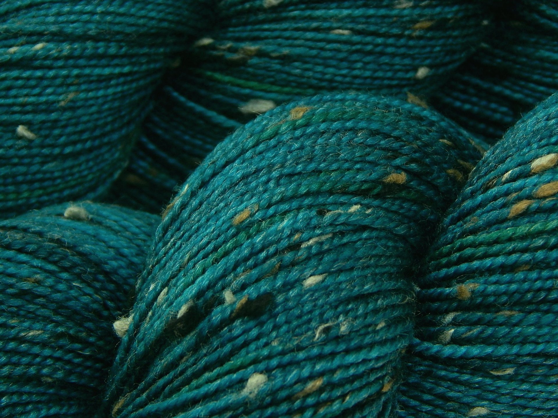 Hand Dyed Sock Yarn, Tweed Fingering Weight Superwash Merino Wool Nylon - Deep Sea Tonal - Indie Dyer Knitting Yarn, Teal Blue Yarn