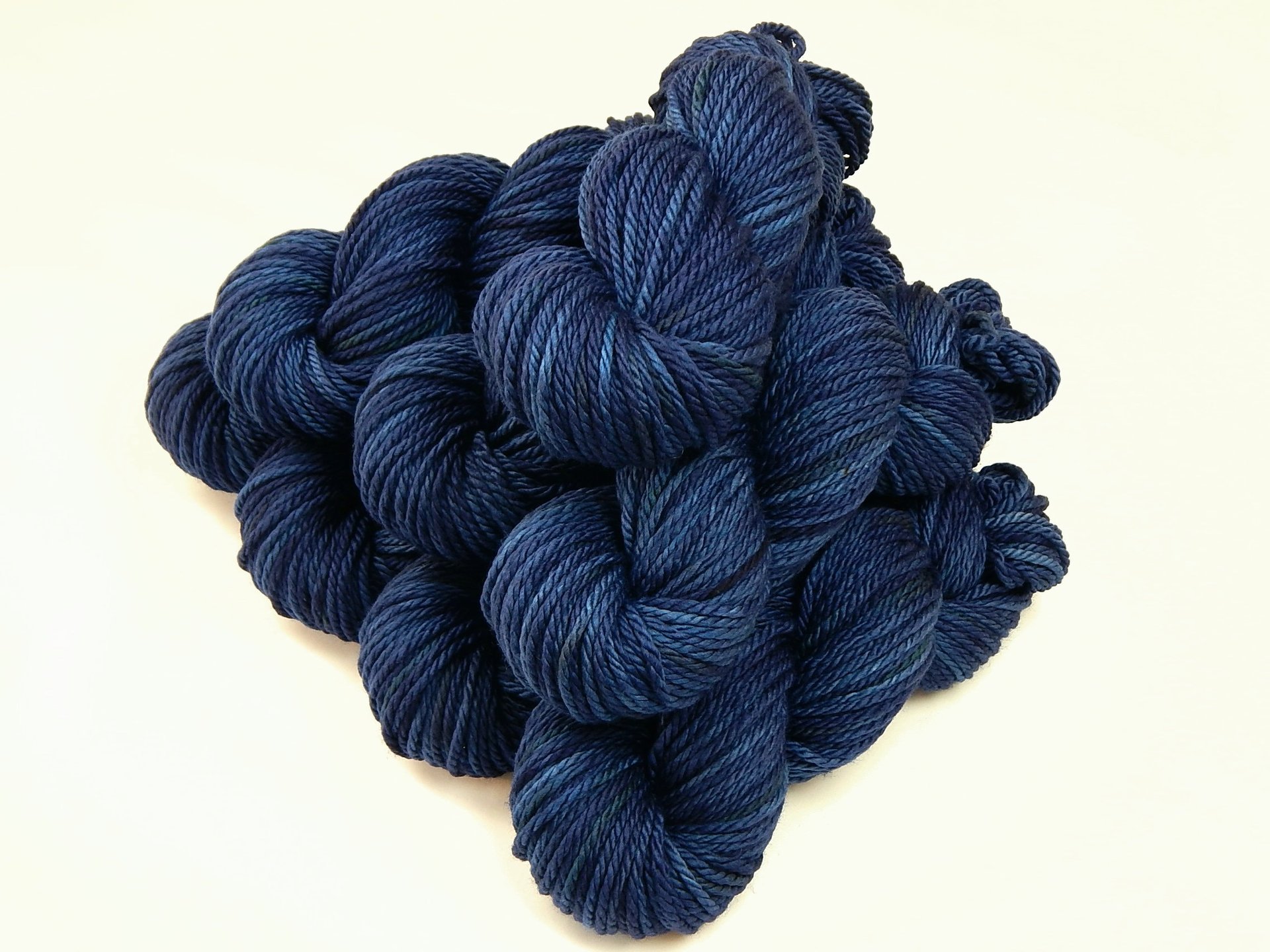 Bulky Hand Dyed Yarn, 100% Superwash Merino Wool - Ink Tonal - Soft Indie Dyer Thick Dark Blue Yarn, Navy Chunky Knitting Yarn