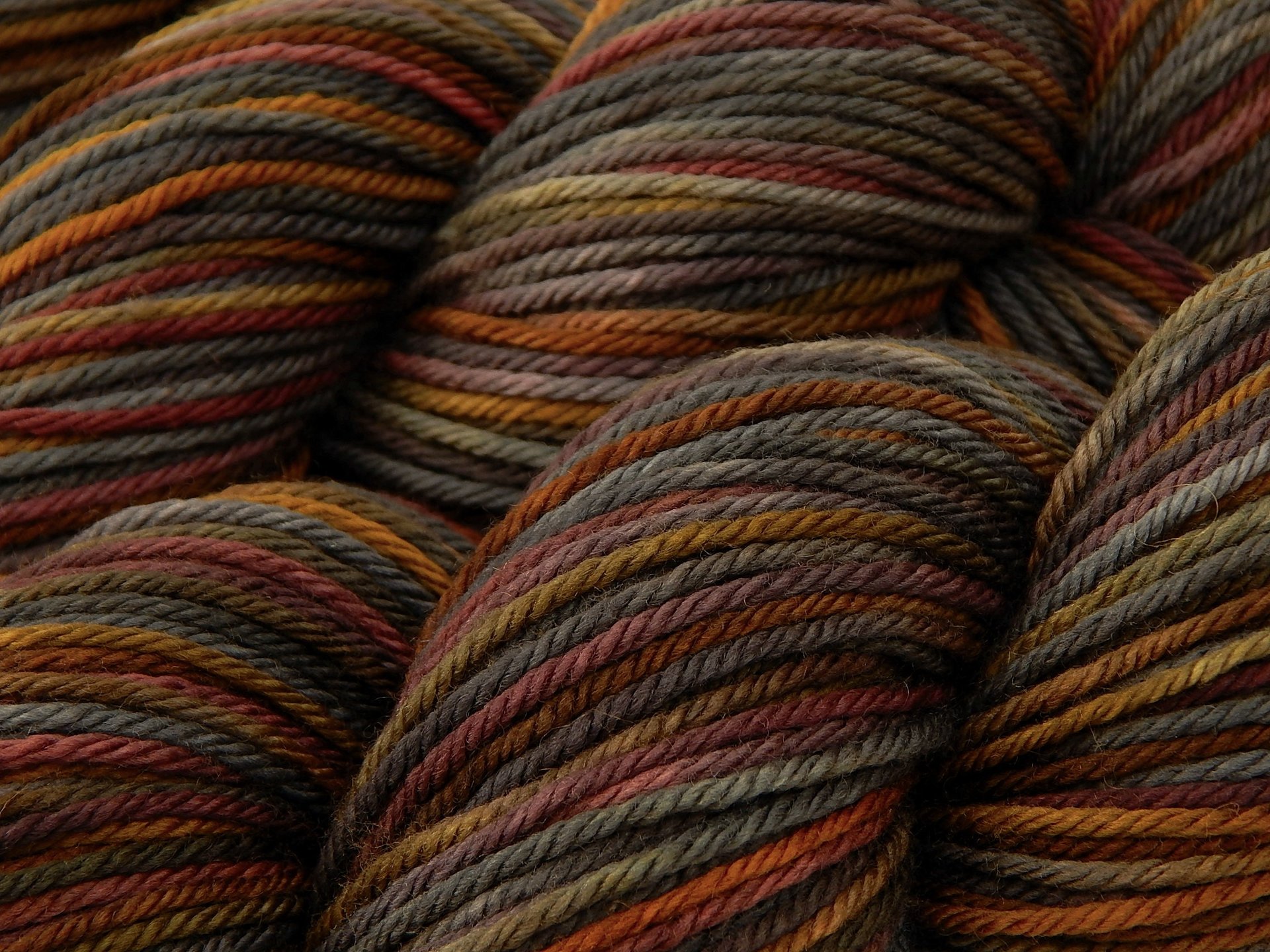 Hand Dyed Worsted Weight Yarn, Superwash Merino Wool - Agate - Earthtones Hand Dyed Yarn, Indie Dyer Knitting Yarn Skein, Grey Brown Gold