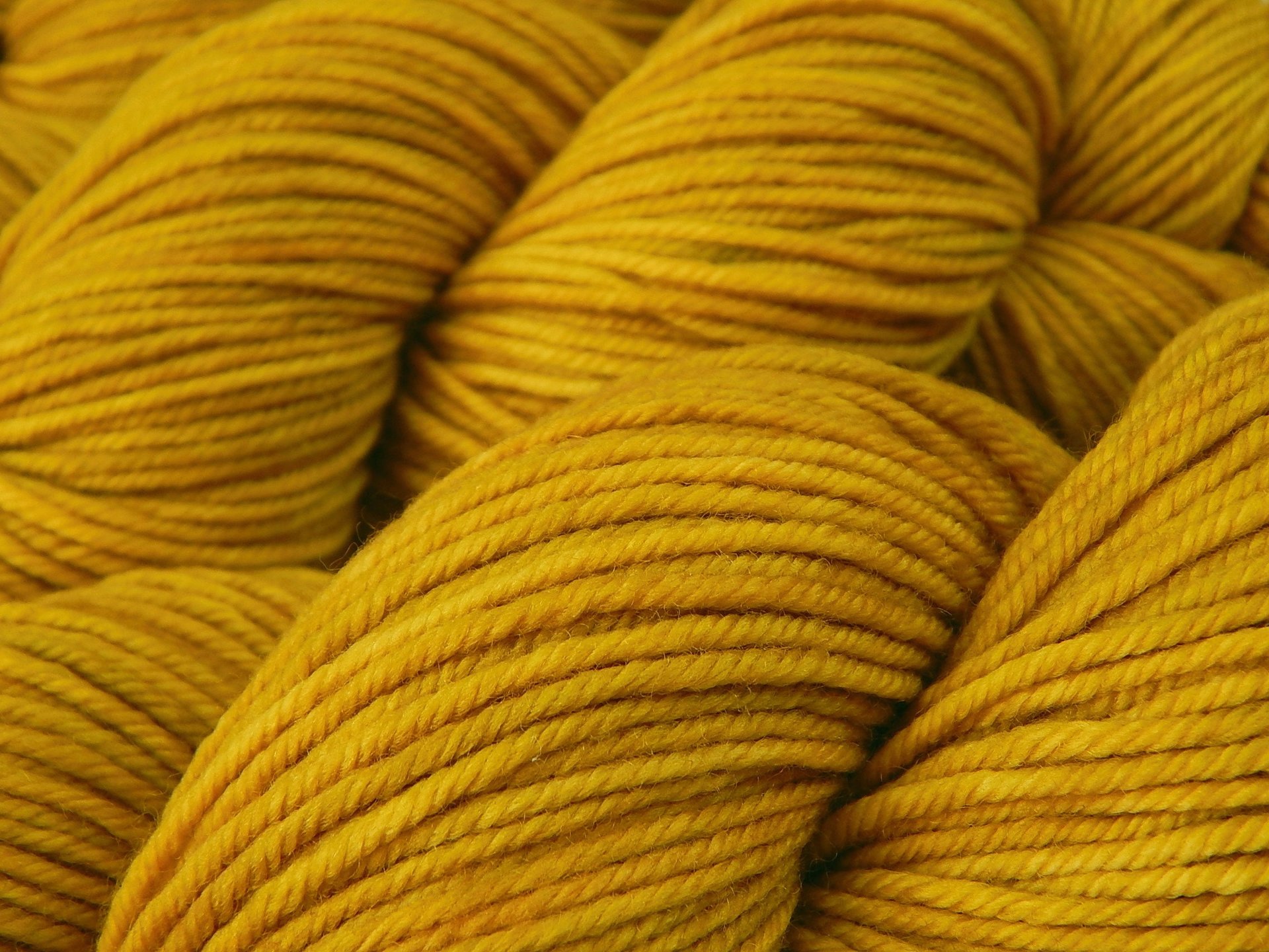 Hand Dyed Yarn, DK Weight Superwash Merino Wool - Honey Mustard - Soft Tonal Yellow Gold Indie Dyer Yarn, Wool Yarn for Knitting Crochet