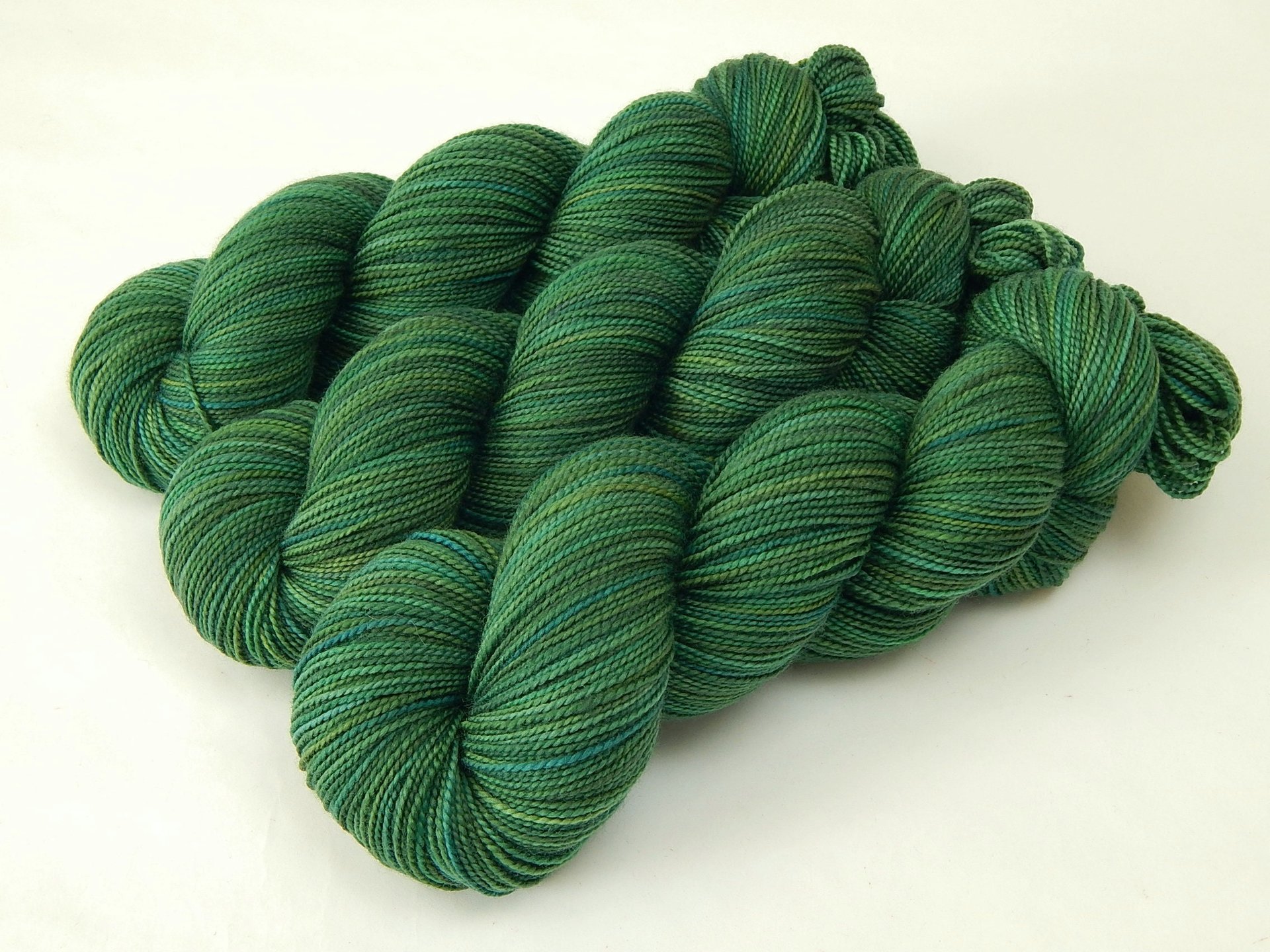 Hand Dyed Sock Yarn, Fingering Weight 100% Superwash Merino Wool - Forest Multi - Green Indie Dyer Hand Dyed Yarn, Ready to Ship