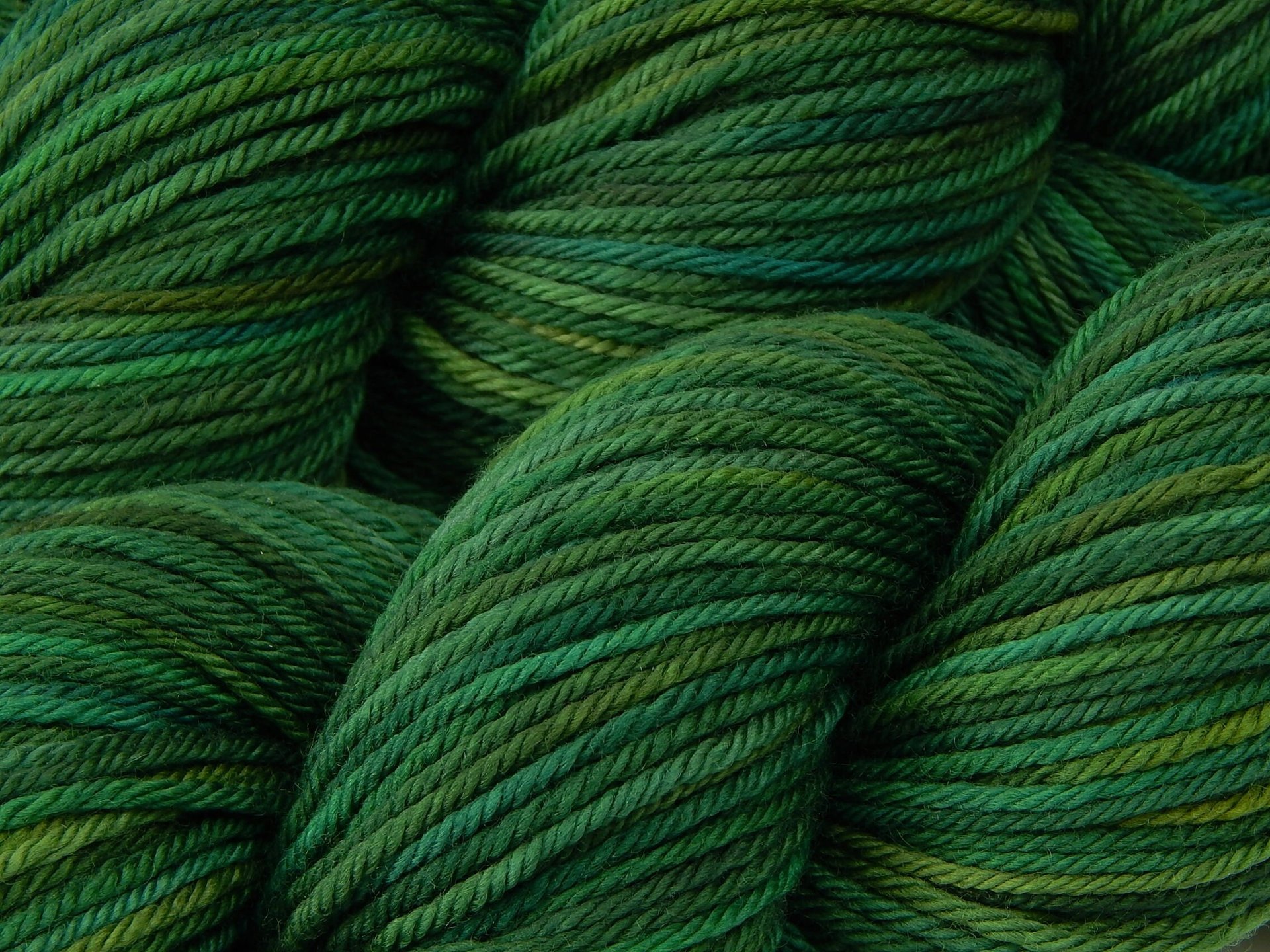 Hand Dyed Yarn, Worsted Weight Superwash 100% Merino Wool - Forest Multi - Multicolor Green Indie Dyer Knitting Yarn, Ready to Ship