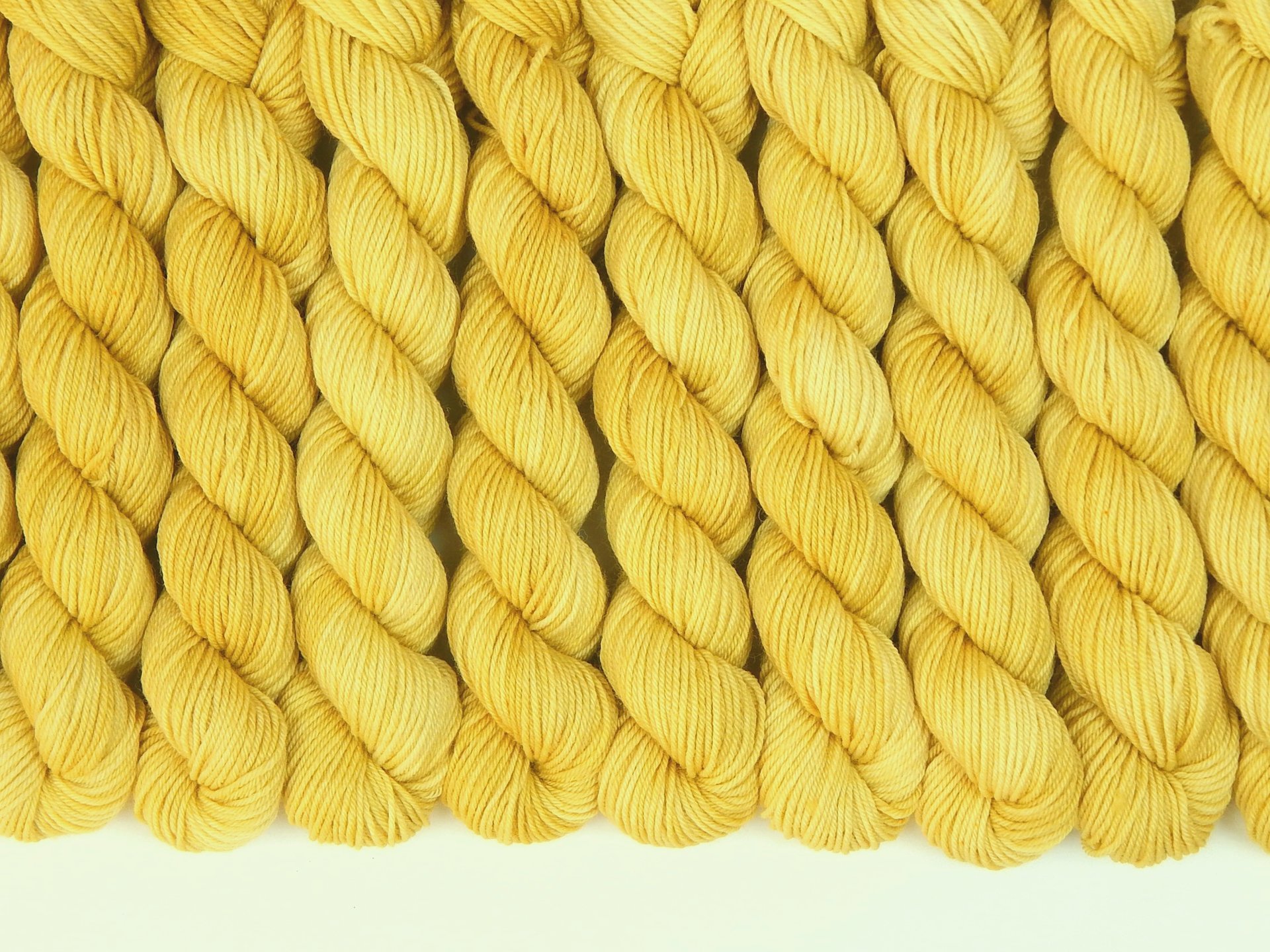 Mini Skeins Hand Dyed Yarn, Sock Fingering Weight 4 Ply Superwash Merino Wool - Maize - Tonal Pale Gold, Light Yellow Indie Dyed Yarn