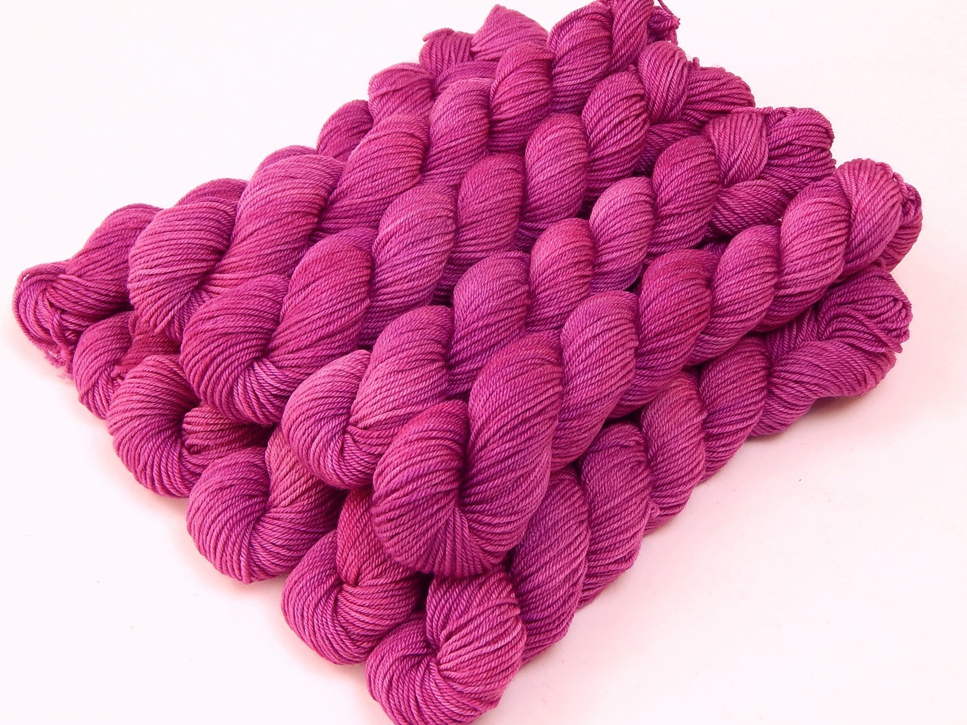Sock Yarn Mini Skeins, Hand Dyed Yarn, Fingering Weight 4 Ply Superwash Merino Wool - Orchid - Tonal Magenta Purple