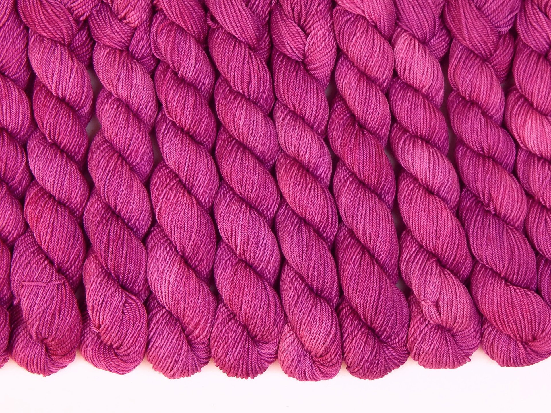 Sock Yarn Mini Skeins, Hand Dyed Yarn, Fingering Weight 4 Ply Superwash Merino Wool - Orchid - Tonal Magenta Purple