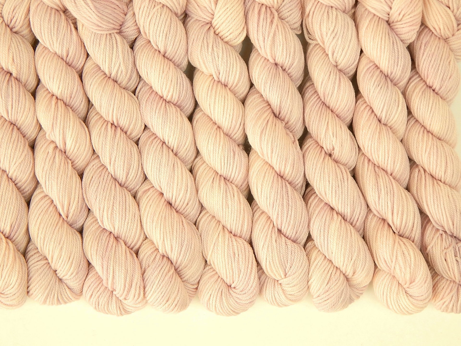 Mini Skeins Sock Yarn, Hand Dyed Yarn, Sock Weight 4 Ply Superwash 100% Merino Wool - Petal - Fingering Knitting Yarn, Pale Pink Tonal