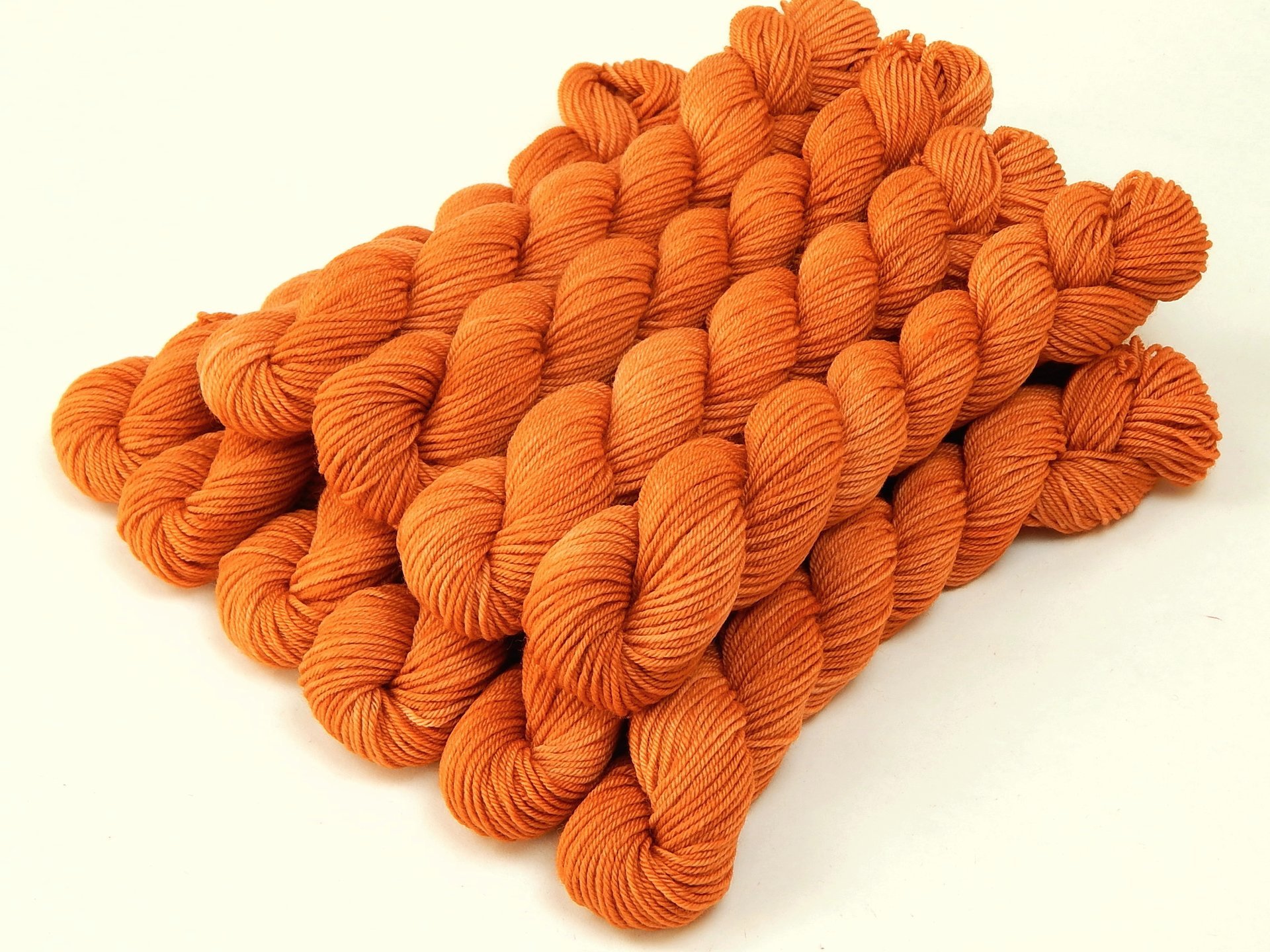 Hand Dyed Sock Yarn Mini Skeins, Sock Fingering Weight 4 Ply Superwash Merino Wool - Tigerlily - Indie Knitting Skein, Orange Fall Autumn Yarn