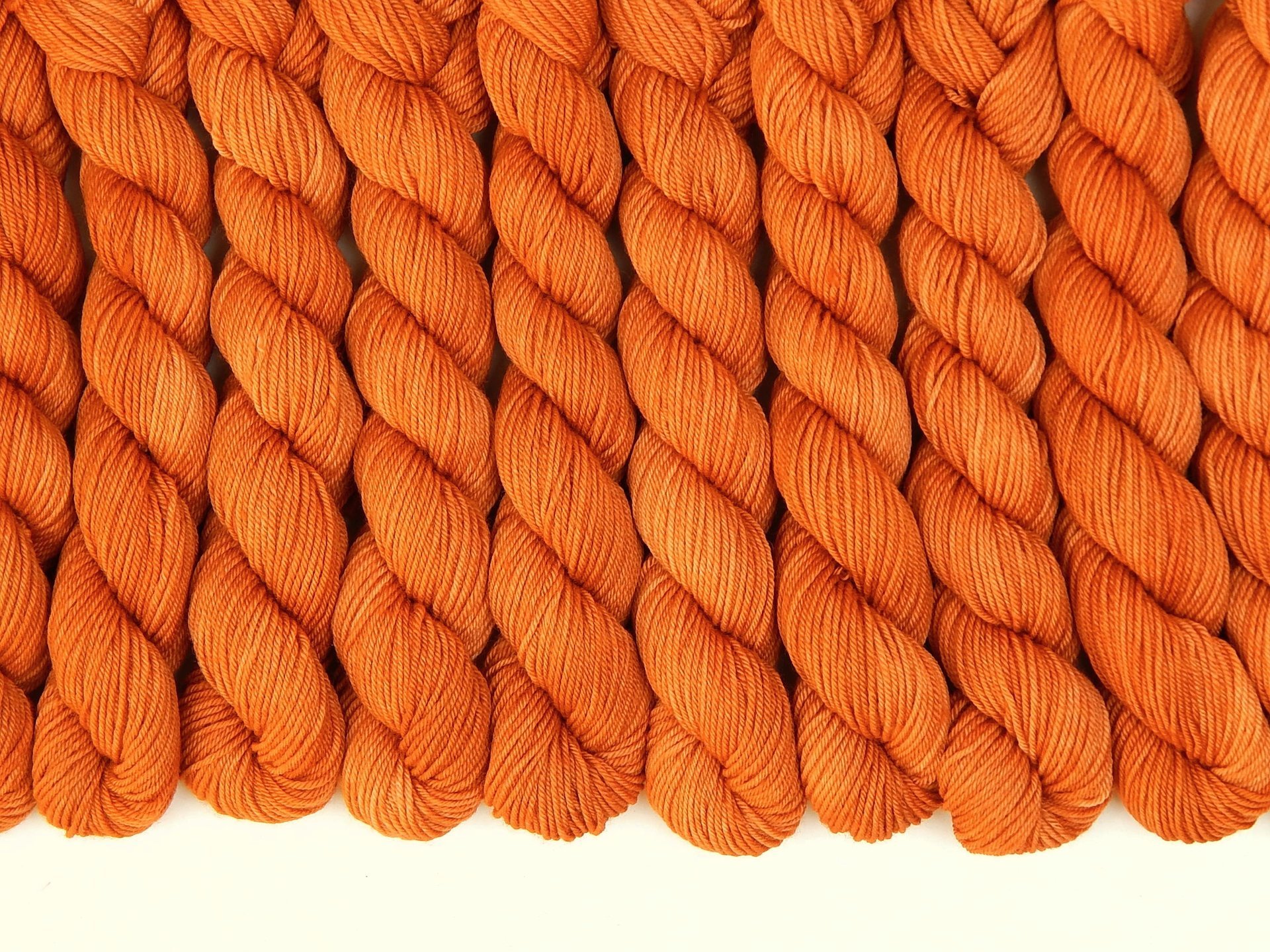 Hand Dyed Sock Yarn Mini Skeins, Sock Fingering Weight 4 Ply Superwash Merino Wool - Tigerlily - Indie Knitting Skein, Orange Fall Autumn Yarn