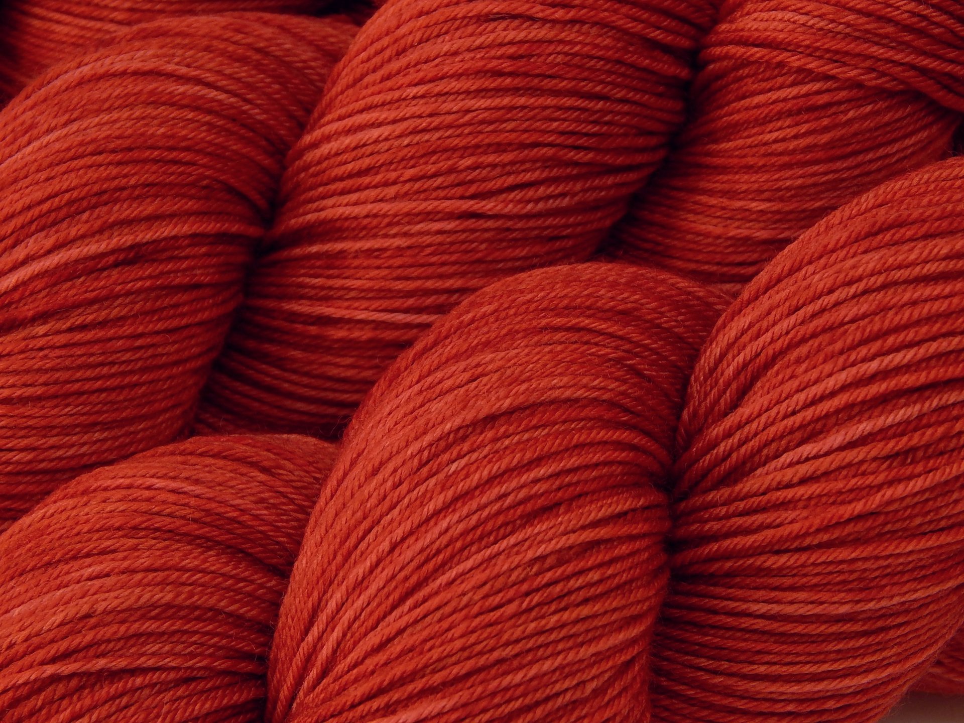 Hand Dyed Sock Yarn, Fingering Weight 4 Ply Superwash Merino Wool - Cinnabar - Indie Dyer Knitting Yarn, Tonal Tomato Red Hand Dyed Yarn