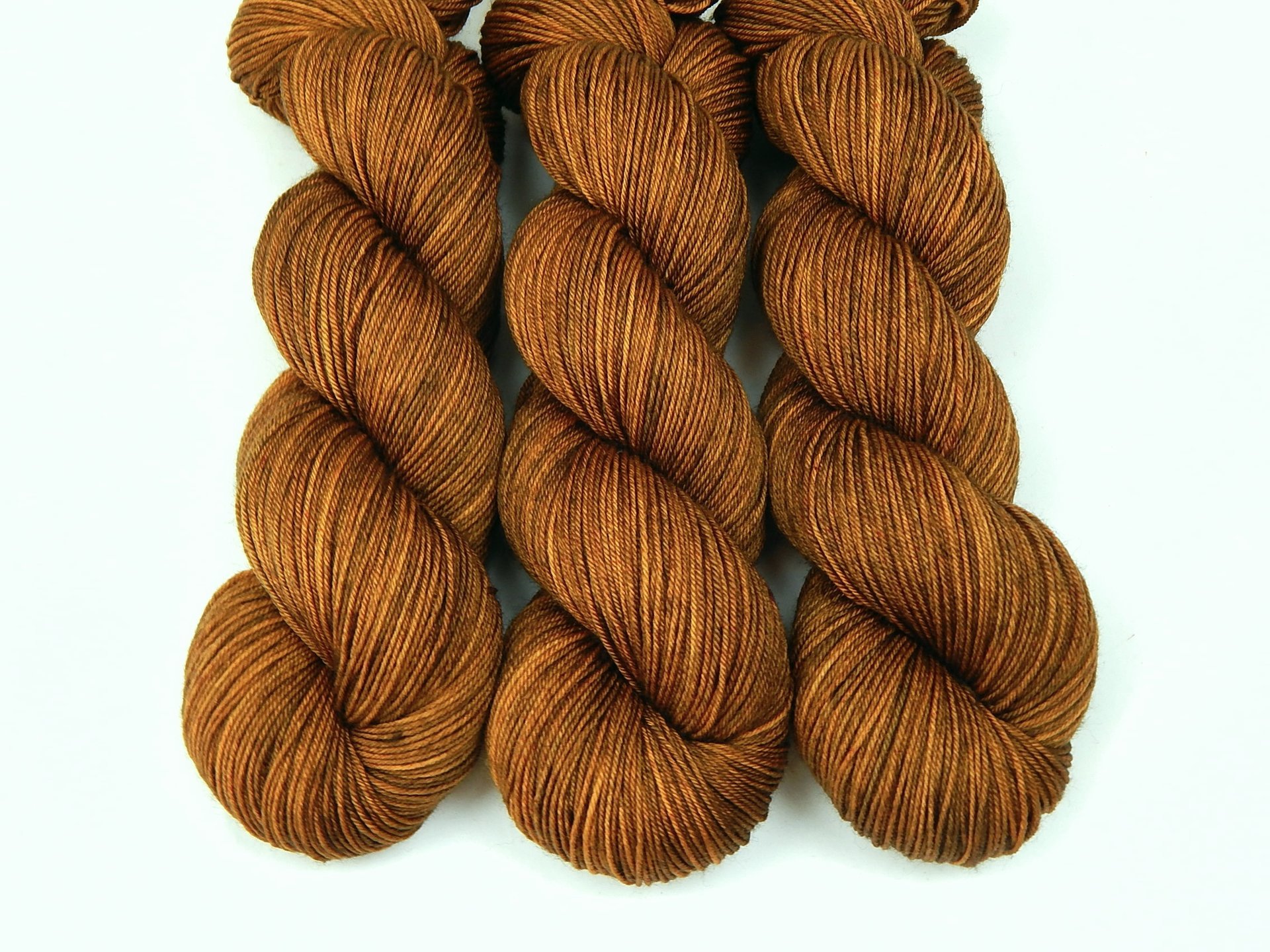 Hand Dyed Yarn, Sock Fingering Weight 4 Ply Superwash Merino Wool - Hazelnut - Indie Knitting Yarn, Warm Brown Tonal Handdyed Sock Yarn