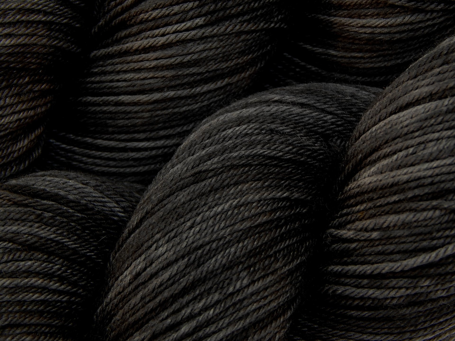 Hand Dyed Yarn, Sock Fingering Weight 4 Ply Superwash Merino Wool - Near Black - Tonal Knitting Yarn, Indie Dyer