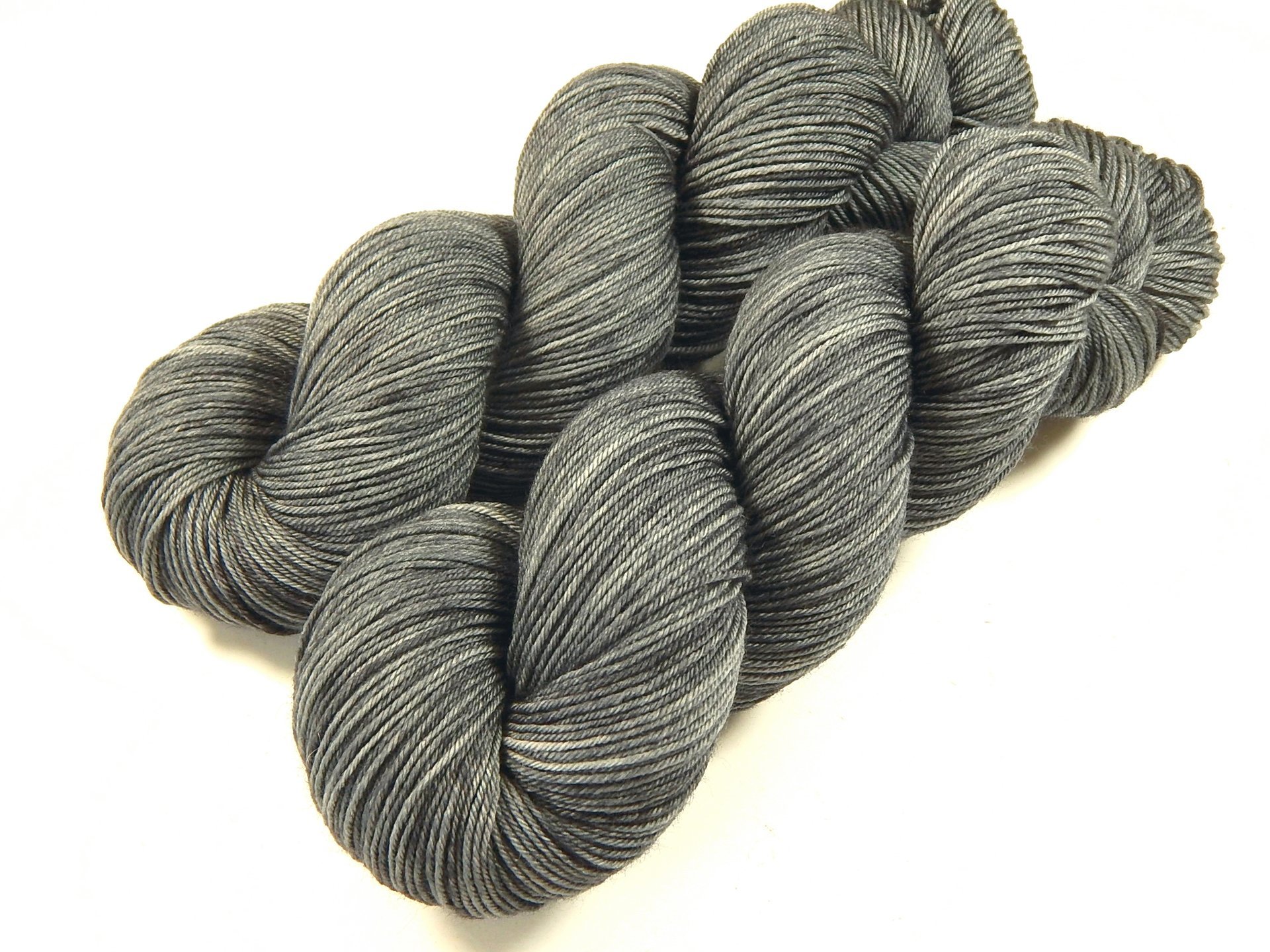Hand Dyed Sock Yarn, Fingering Weight 4 Ply 100% Superwash Merino Wool - Pewter - Indie Dyed Knitting Yarn, Neutral Tonal Medium Grey Gray 