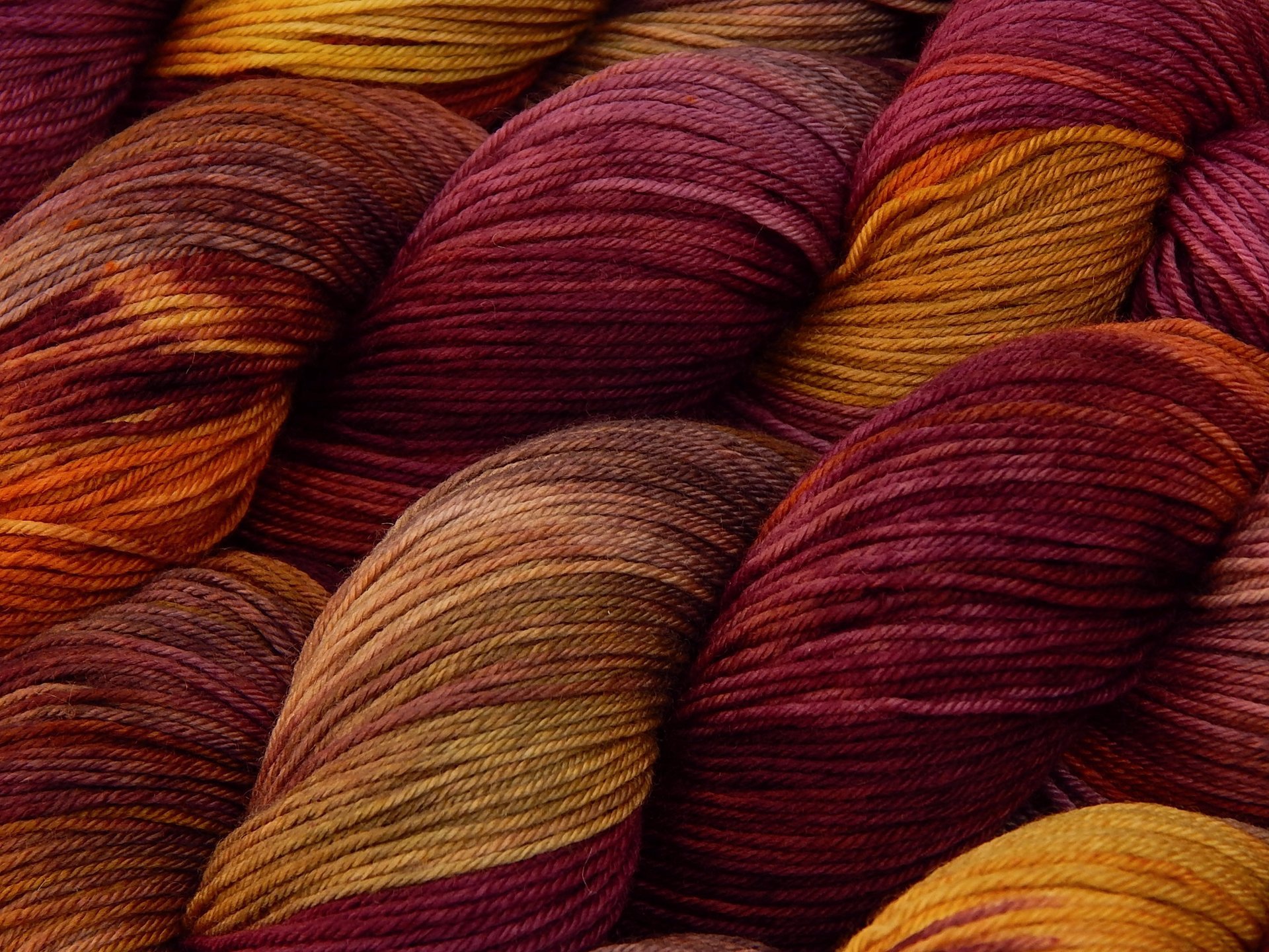 Hand Dyed Yarn, Fingering Sock Weight 4 Ply Superwash Merino Wool - Potluck Autumn Shades - Indie Dyer Fall Colors Knitting Yarn 