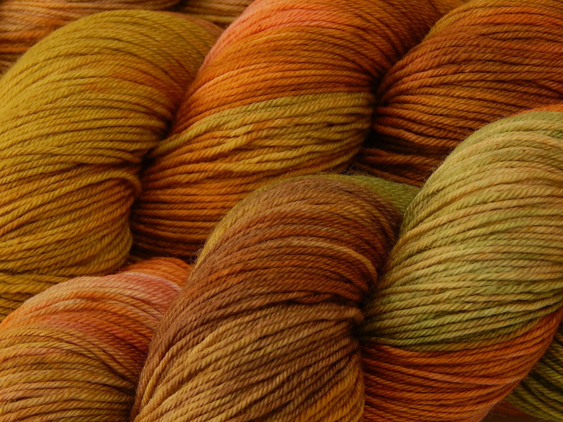 Hand Dyed Yarn, Fingering Sock Weight 4 Ply Superwash Merino Wool - Potluck Late Autumn - Indie Dyer Fall Colors Knitting Yarn 