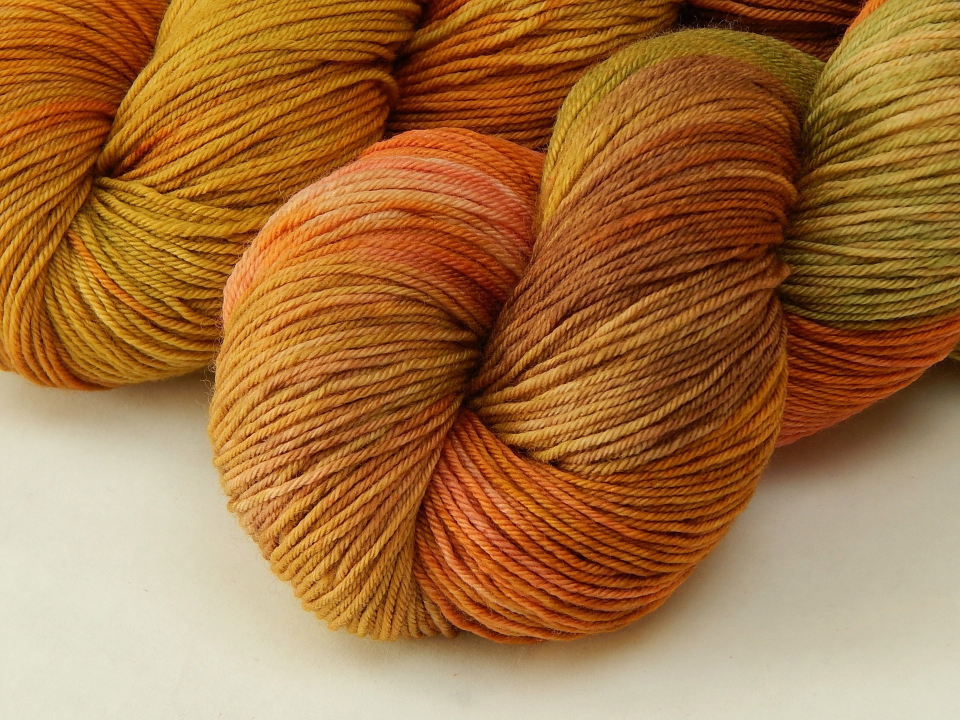 Hand Dyed Yarn, Fingering Sock Weight 4 Ply Superwash Merino Wool - Potluck Late Autumn - Indie Dyer Fall Colors Knitting Yarn 