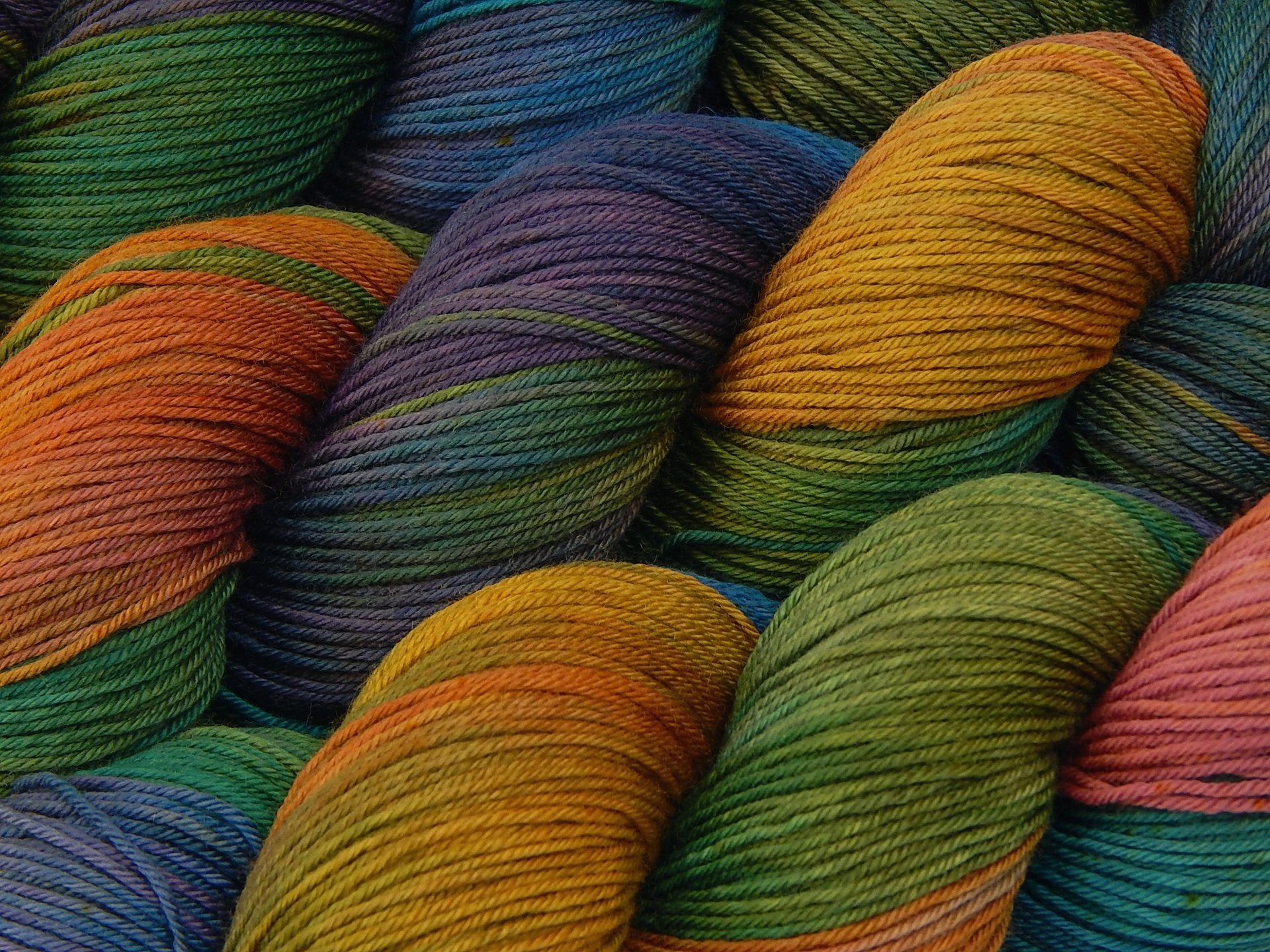 Hand Dyed Yarn, Fingering Sock Weight 4 Ply Superwash Merino Wool - Potluck Rainbow - Indie Dyer Colorful OOAK Knitting Yarn 