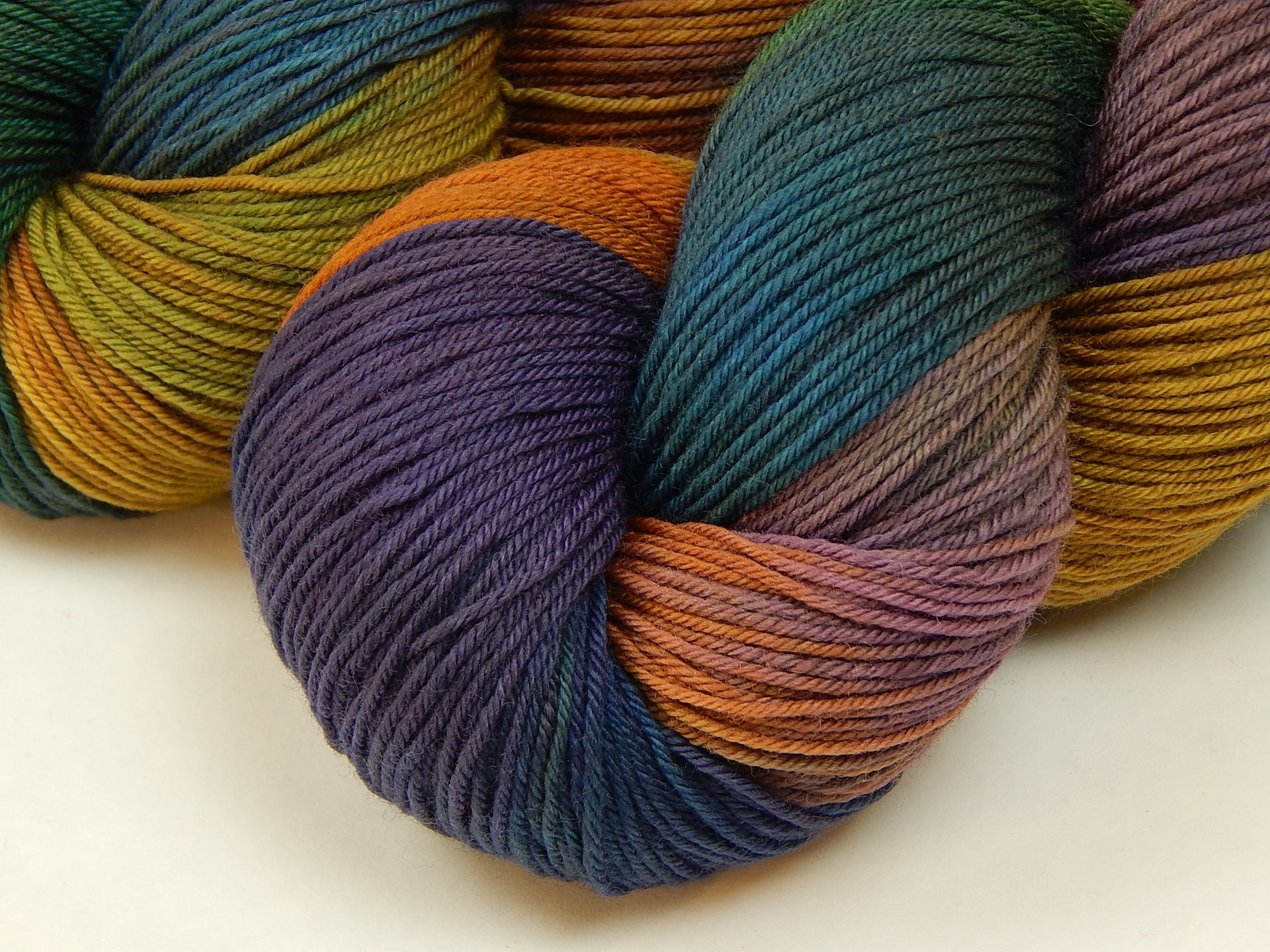 Hand Dyed Yarn, Fingering Sock Weight 4 Ply Superwash Merino Wool - Potluck Rainbow - Indie Dyer Colorful OOAK Knitting Yarn 