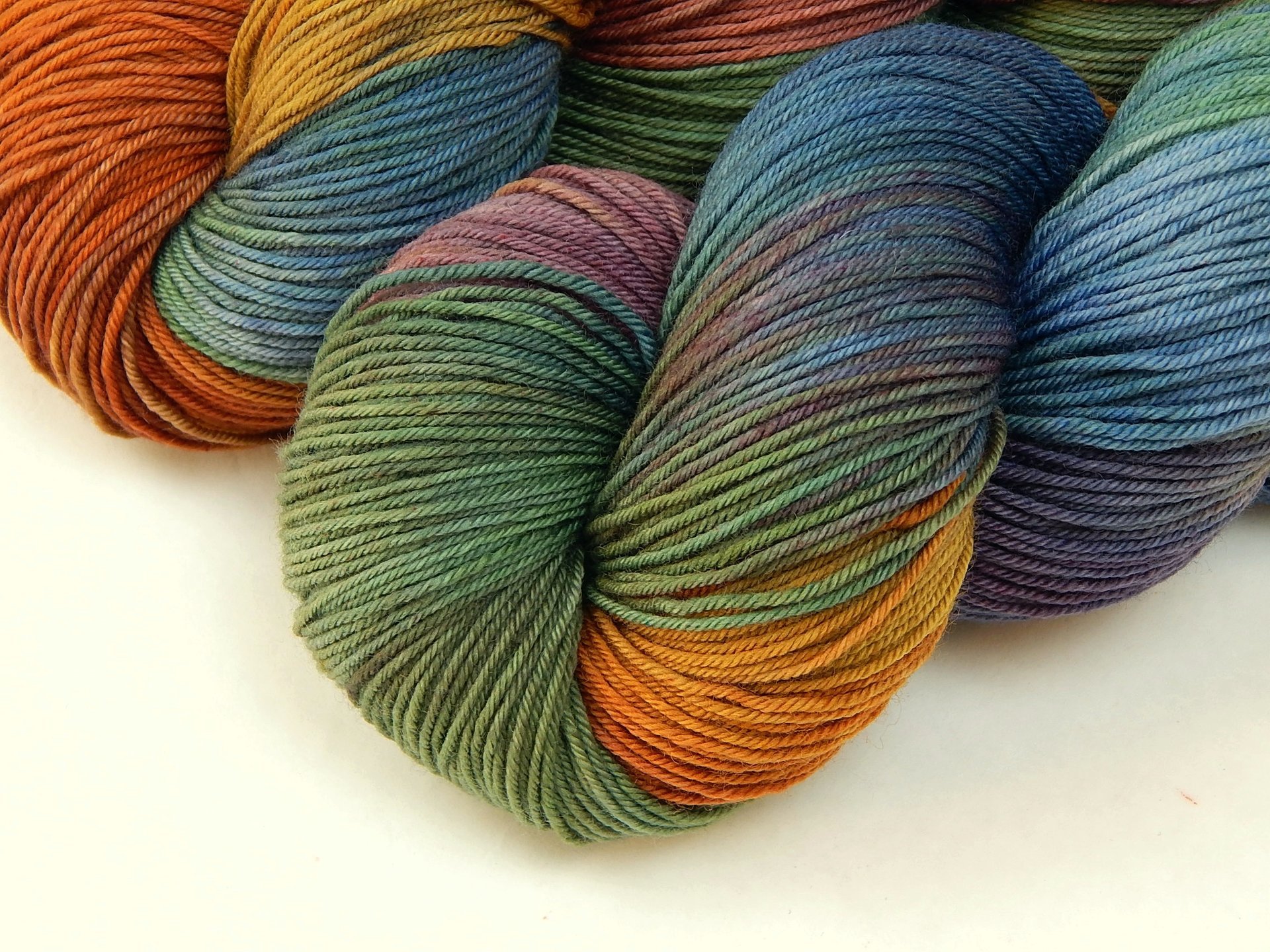 Hand Dyed Yarn, Fingering Sock Weight 4 Ply Superwash Merino Wool - Potluck Rainbow - Indie Dyer Colorful OOAK Knitting Yarn 
